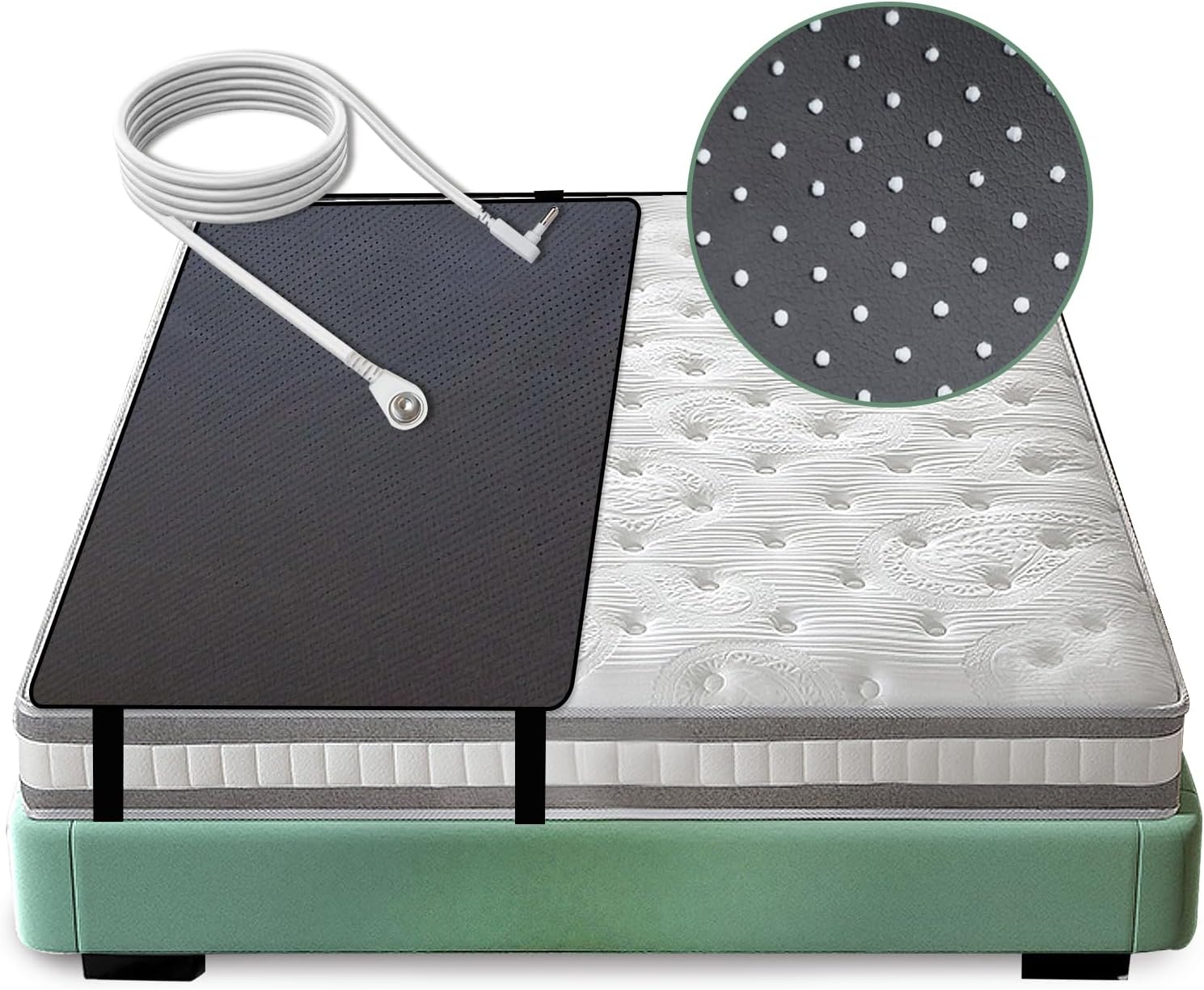 Grounding Mat for Bed, Grounding Sheet for Earth, Sleep Pad with Cord, Grounding Mattress King, Queen - Image 2