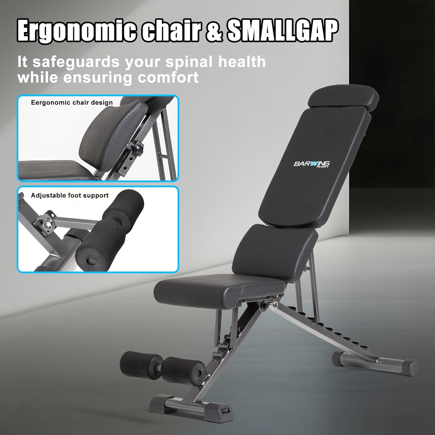 BARWING Adjustable Weight Bench for Home Gym,800LBS,700LBS,Foldable Incline Workout Bench for Full Body Workout Easy Assembly - Image 6