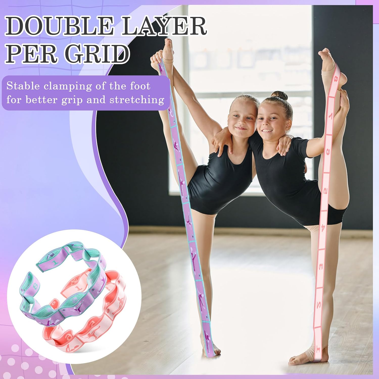 Stretch Strap for Kids Elastic Gymnastics Stretching Ballet Dance Band with 8 Loops Adjustable Exercise Training Resistance Strap for Children Stuff Pilates Latin Yoga Equipment - Image 6