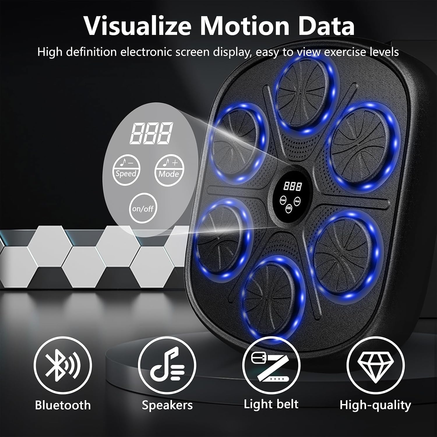 Music Boxing Machine for Adults, Smart Bluetooth Music Punching Machine with Boxing Gloves, Boxing Machine Wall Mounted Music, 9 Modes and 9 Speeds for Home, Office and Gym - Image 5