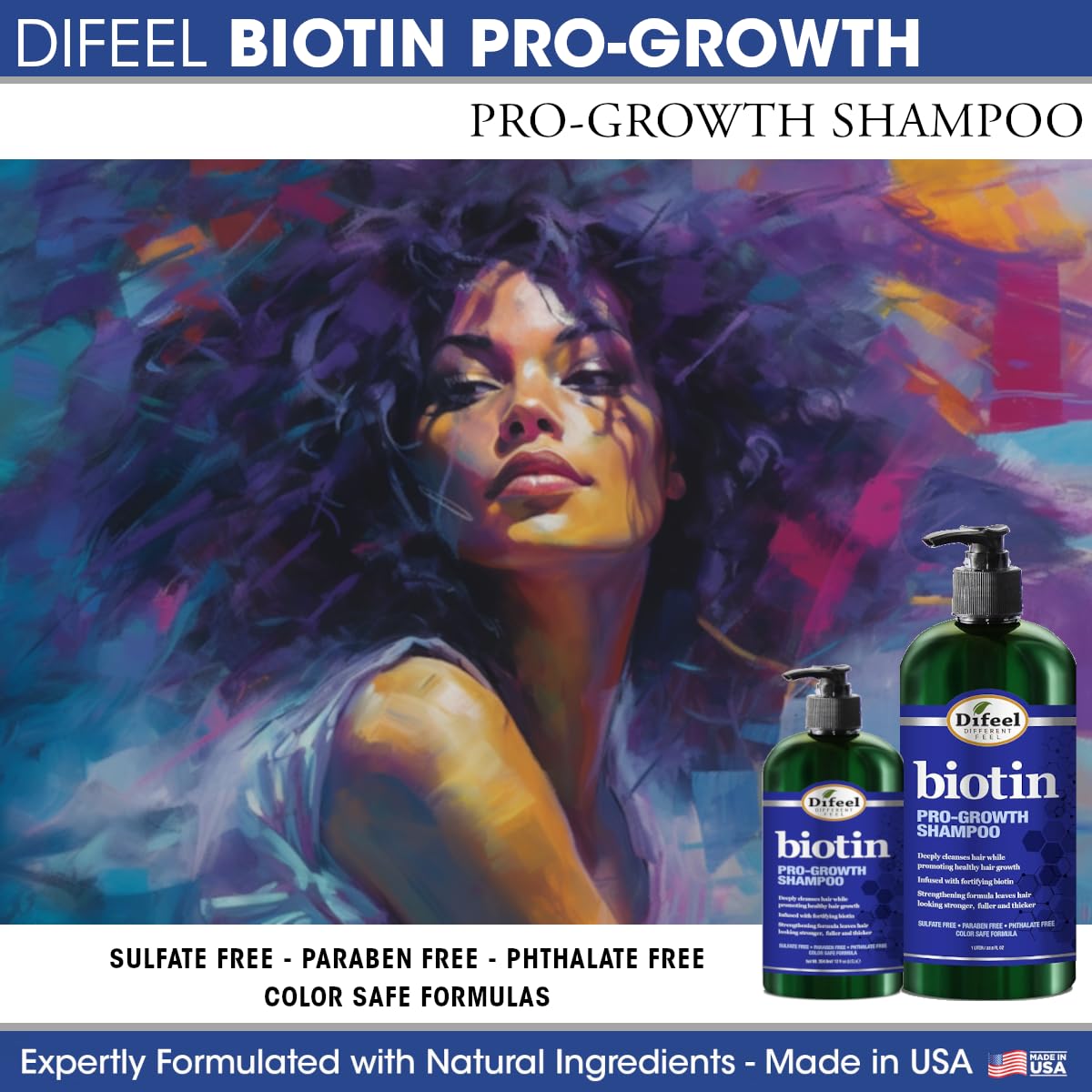 Difeel Pro-Growth Biotin Shampoo 33.8 oz. - Shampoo for Thinning Hair and Hair Loss, Sulfate Free Shampoo with Biotin for Hair Growth - Image 8