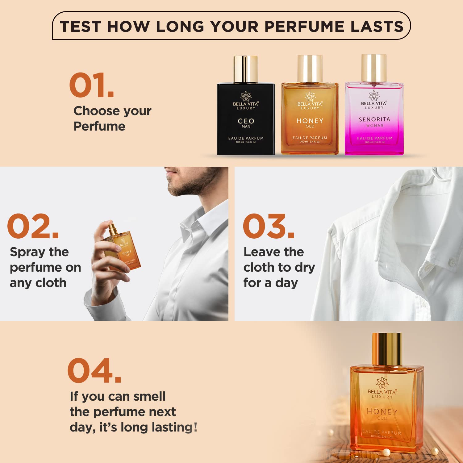 Honey Oud Eau de Parfum (3.4 fl. oz.) | Patchouli, Vanilla, Bergamot, Floral & Spicy + Made with Clean & Vegan Essentials Oils + Cruelty Free | Long-Lasting Unisex Fragrance - Image 9