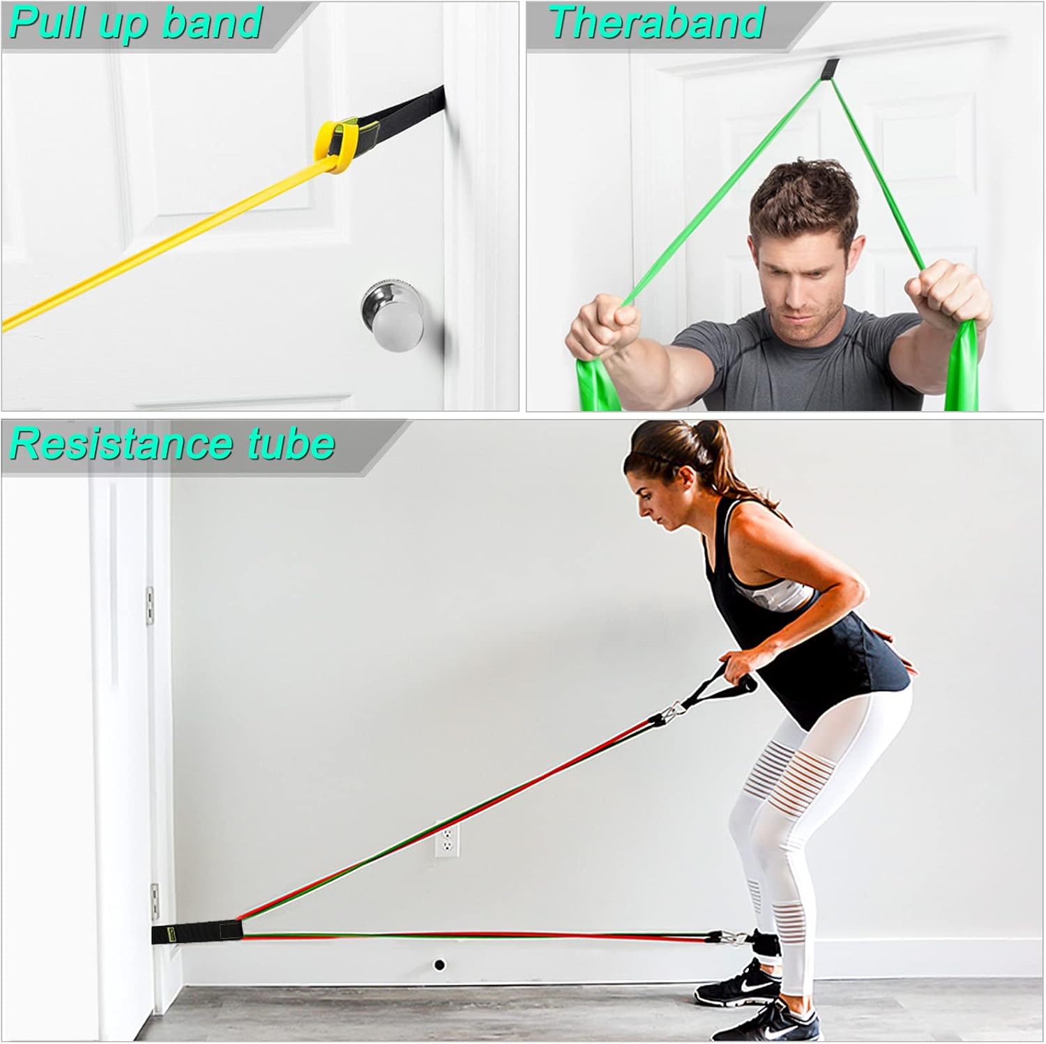 Door Anchor for Resistance Bands, Heavy Duty Padded Door Anchor System Door Hook, Must-Have Workout Exercise Bands Attachment Compatible for Loop Bands, Resistance Tube - Image 6