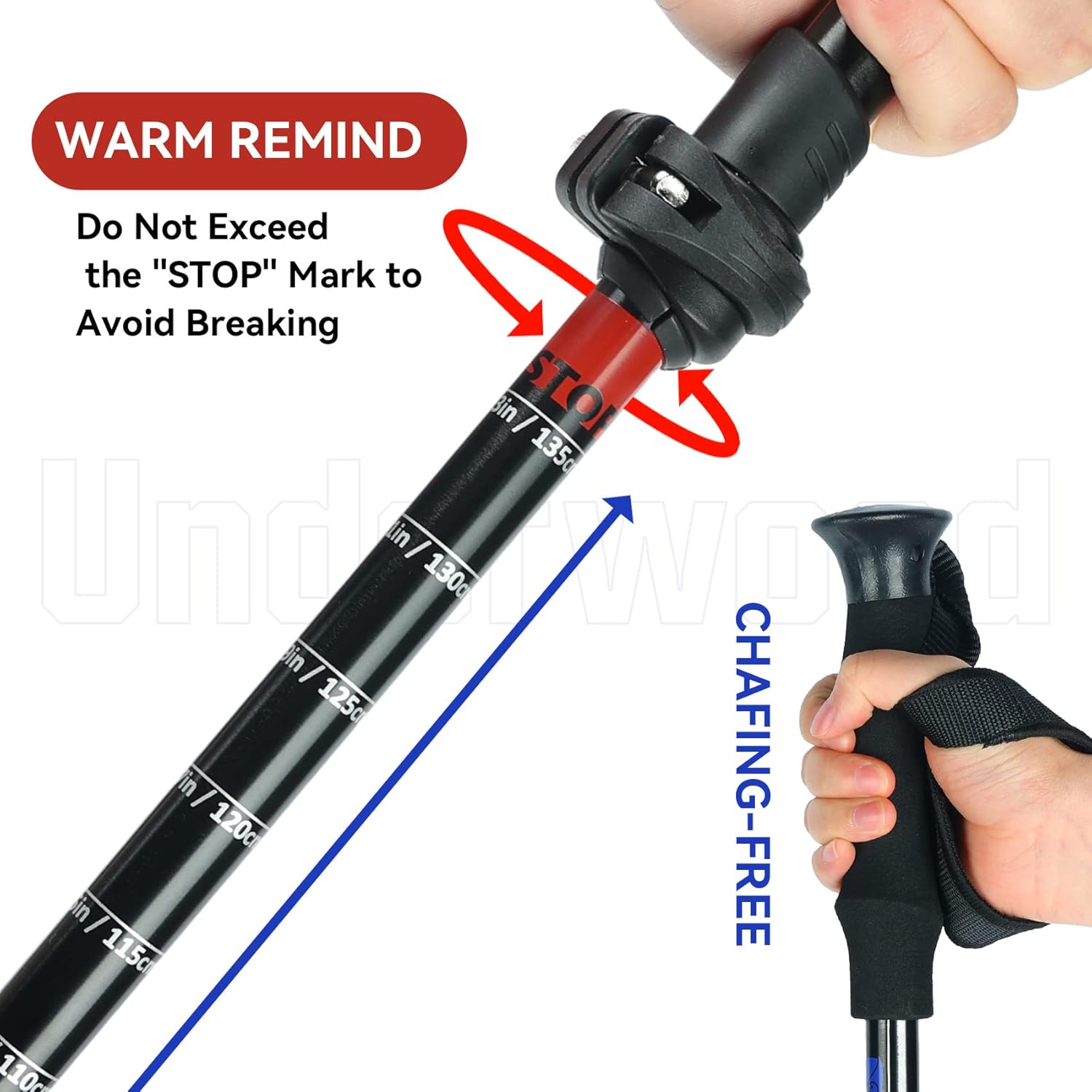 Collapsible Trekking Poles for Hiking 4 Pack - Adjustable Aluminum Hiking Poles, Lightweight Nordic Walking Sticks for Women, Men, Seniors, Kids, Hiking Sticks for Backpacking by Underwood Aggregator - Image 8