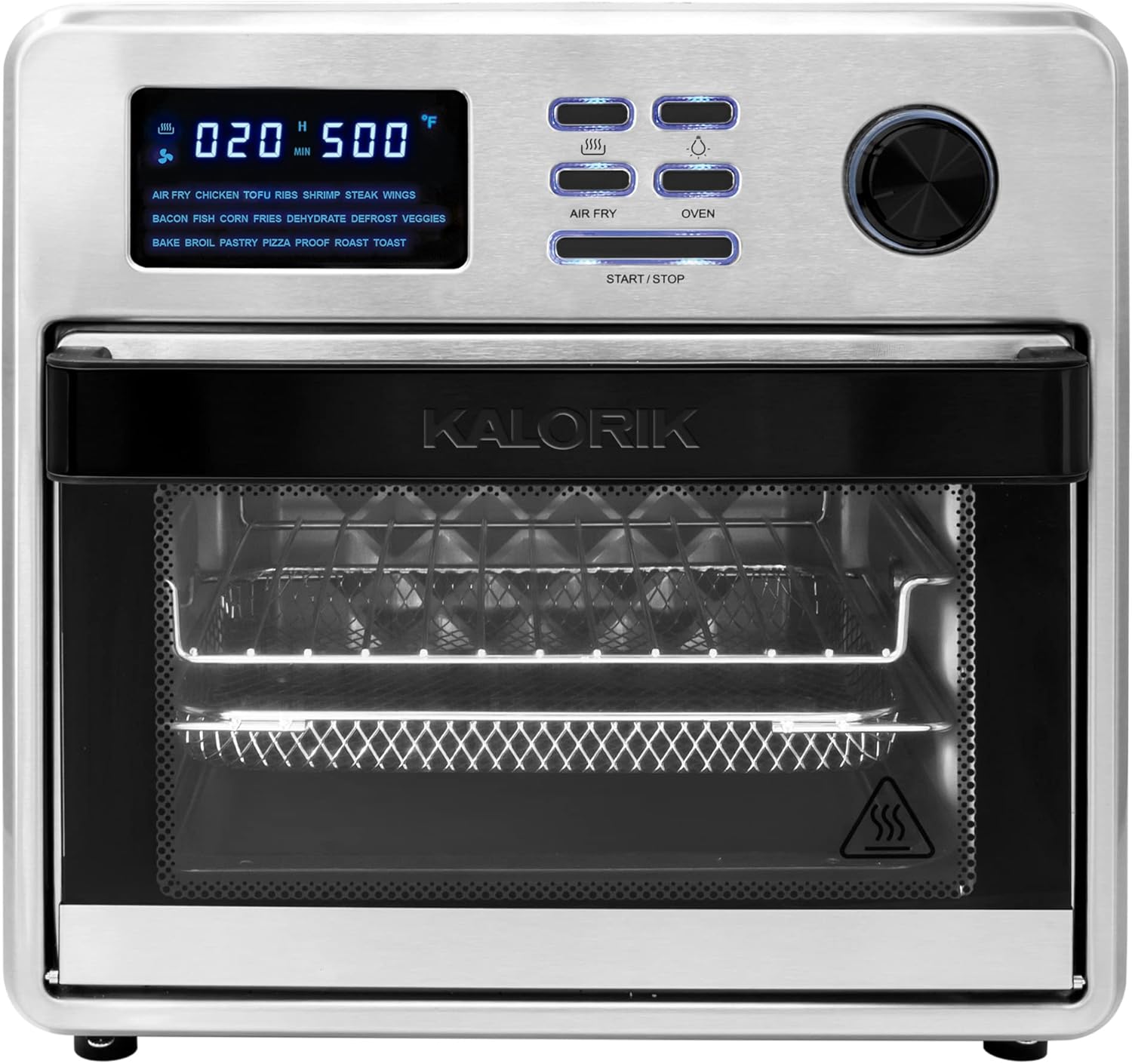 Kalorik MAXX® Digital 16-Quart Air Fryer Oven, 9-in-1 Countertop Toaster Oven and Air Fryer Combo, 21 Smart Presets, 9 Easy-to-Clean Accessories, 1600W, Stainless Steel, AFO 50932 OW - Image 4