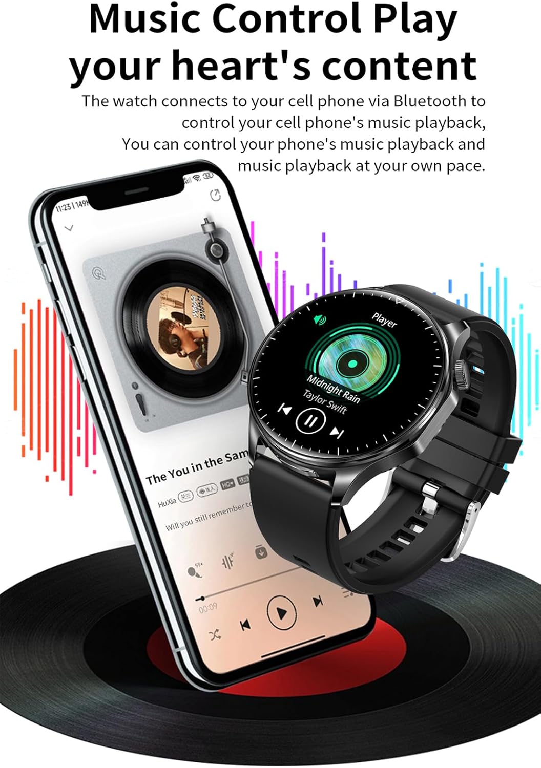 2 in 1 Smart Watch with Earbuds, 1.43" AMOLED Colorful Full Touch Screen Bluetooth Smartwatch for Men Women, Long Time Standby Men Women Sports Smart Watch Fitness Tracker (Pink) - Image 5