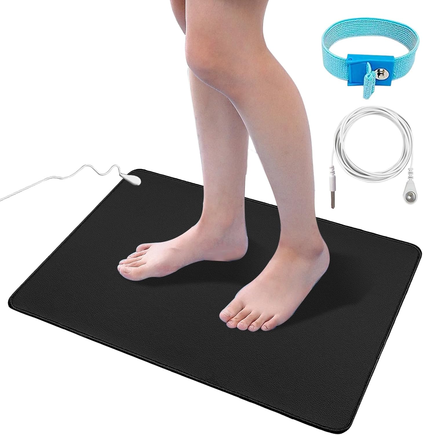 Grounding Mat Kit for Healthy Grounding Energy, Grounding Pad for Sleep with Grounding Wristband & 15ft Grounding Cord, for Improve Sleep and Reduce Anxiety (24x36inch) - Image 2