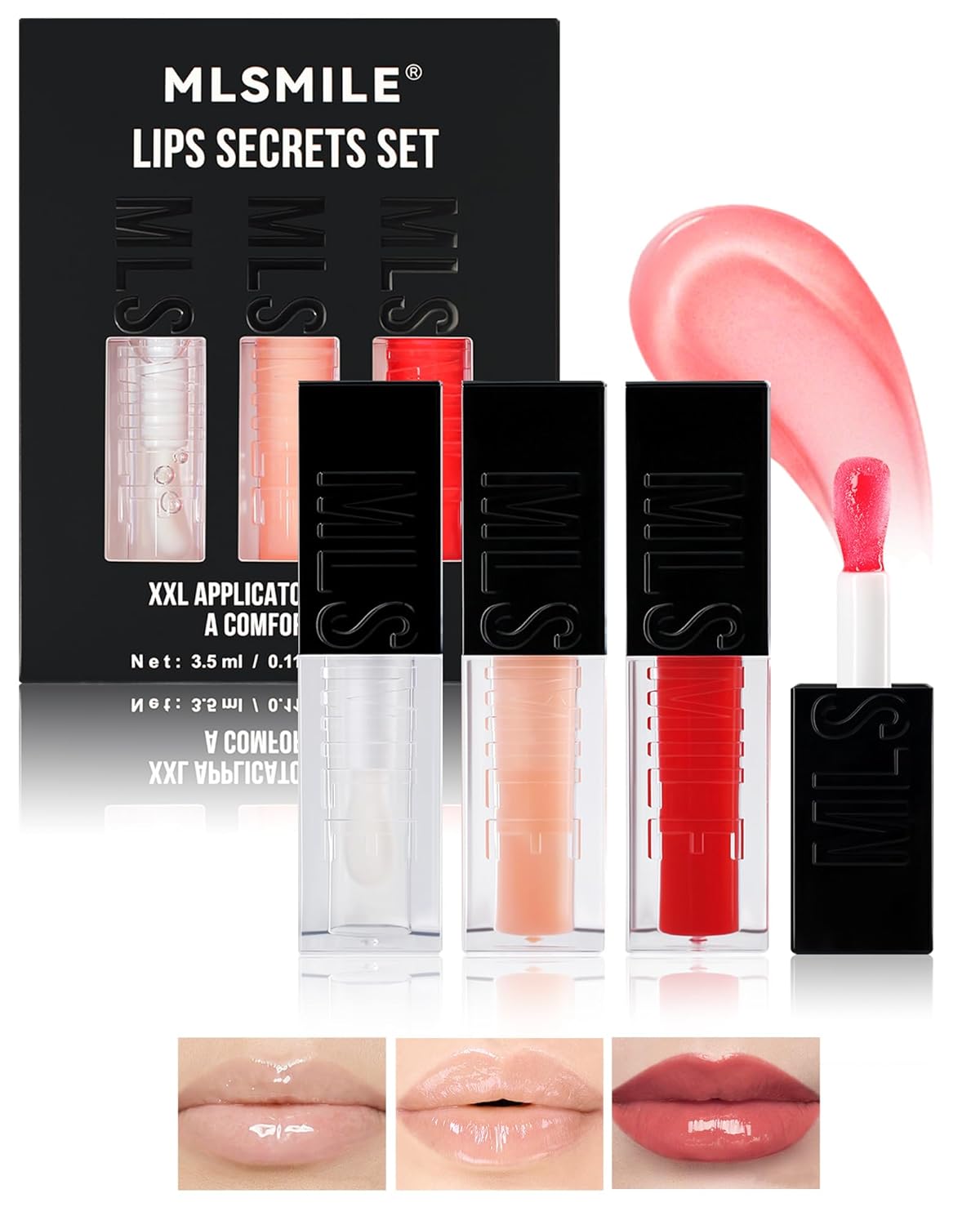3 Colors Glow Reviver Lip Oil Set, Hydrating Tinted Lip Glow Oil Plumping Lip Gloss for High-shine Finish,Moisturizing Glossy Lip Oil Gloss for Women Lip Care and Dry Lips-Set A - Image 2
