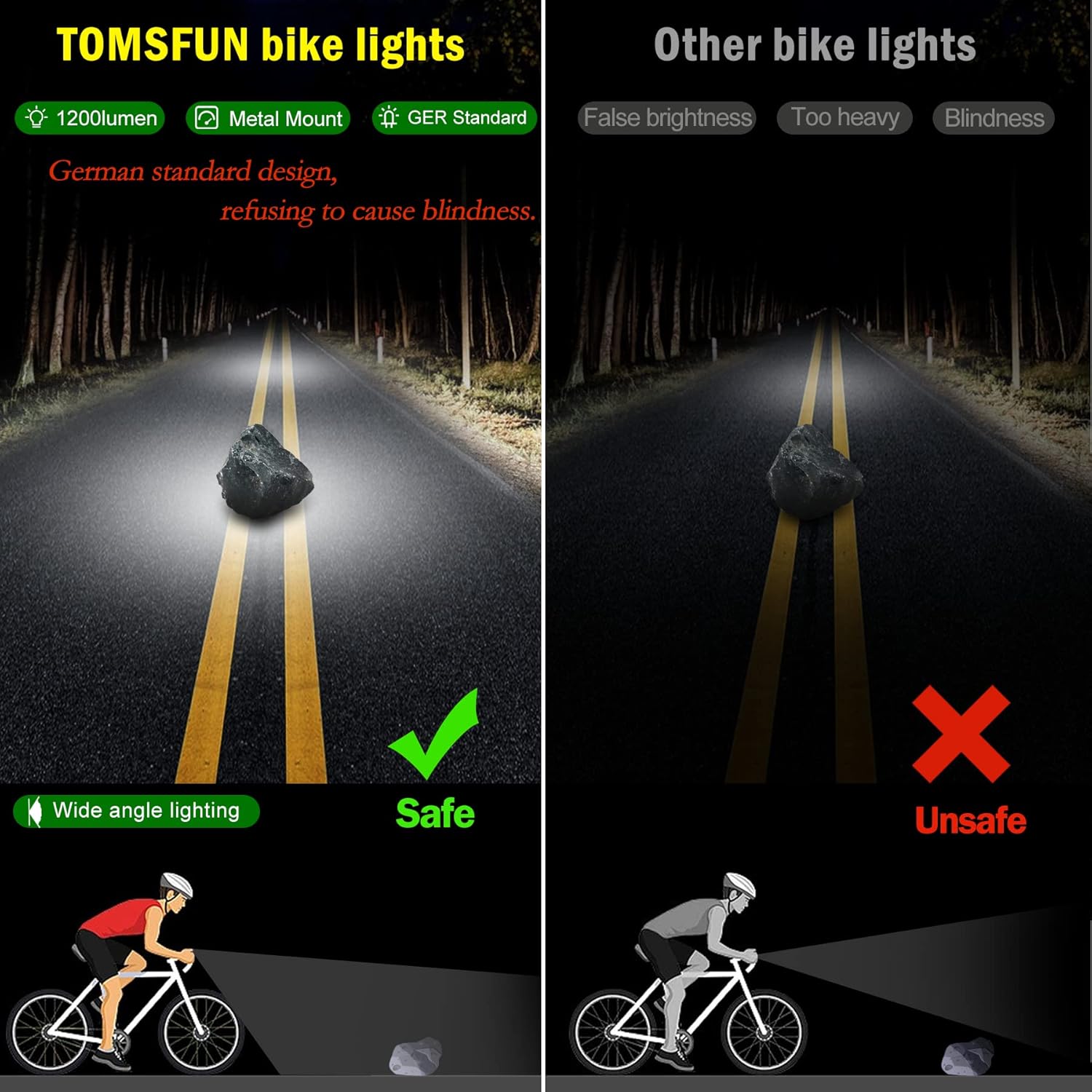 Best Bike Lights 2600 Lumen, 5 LED Bicycle Light with High Beam Low Beam, Best Bike Lights for Night Riding, USB-C Rechargeable Bike Headlight, Waterproof Bicycle Lights, Power Bank Function - Image 6