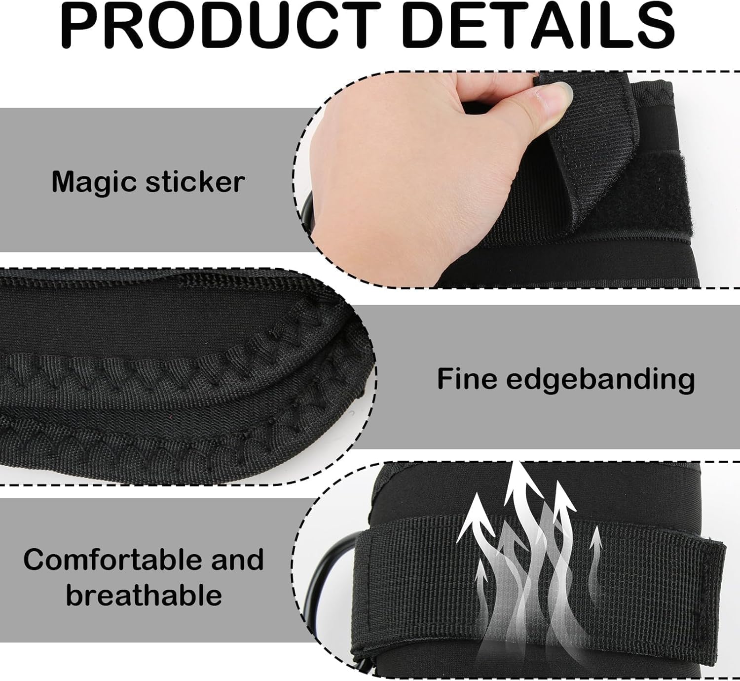 Ankle Resistance Bands with Cuffs, Home Gym Workout Equipment, Lifting Glute Butt Exercise Equipment for Women, Ankle Weights Fitness Band Set - Image 6