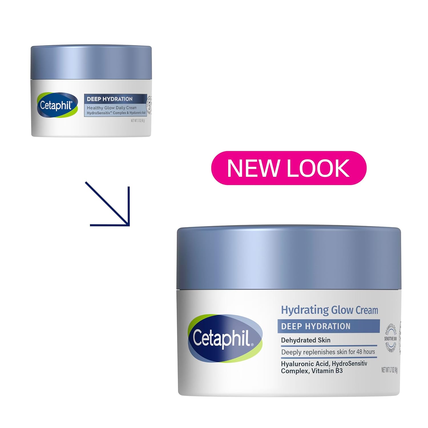 Cetaphil Deep Hydration Healthy Glow Daily Face Cream, 1.7 oz, 48 Hour Dry Skin Face Moisturizer for Sensitive Skin, With Hyaluronic Acid, Vitamin E & Vitamin B5 - Image 4