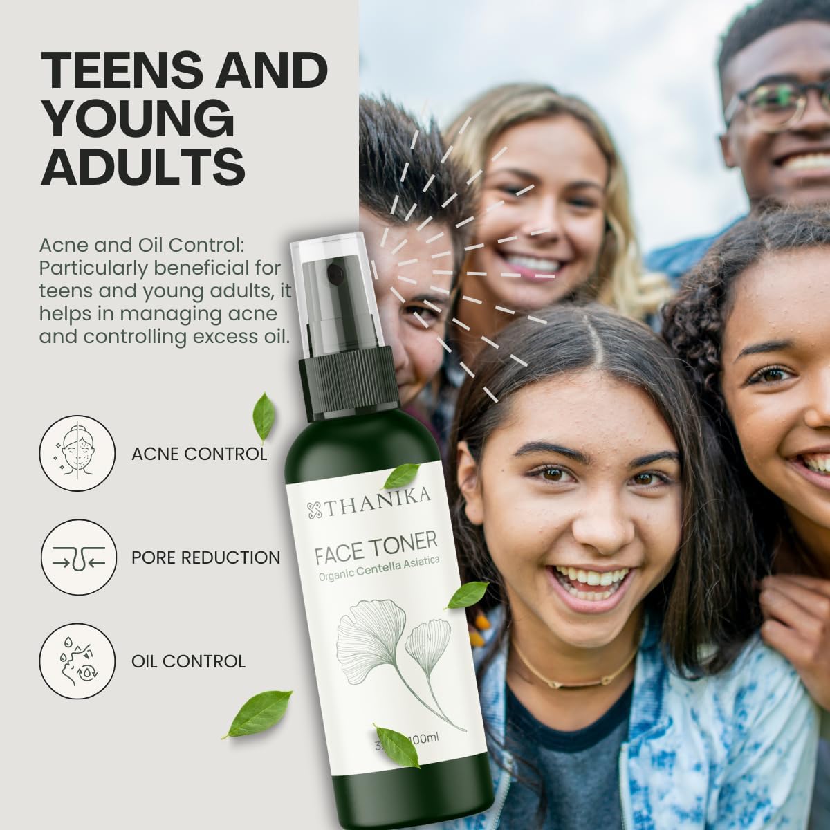 Organic Centella Asiatica Face Toner - Hydrating Toner for Face to Moisturize, Refresh, and Improve Skin Texture - Gentle Daily Facial Mist for All Skin Types - 3.4 fl oz - Image 7