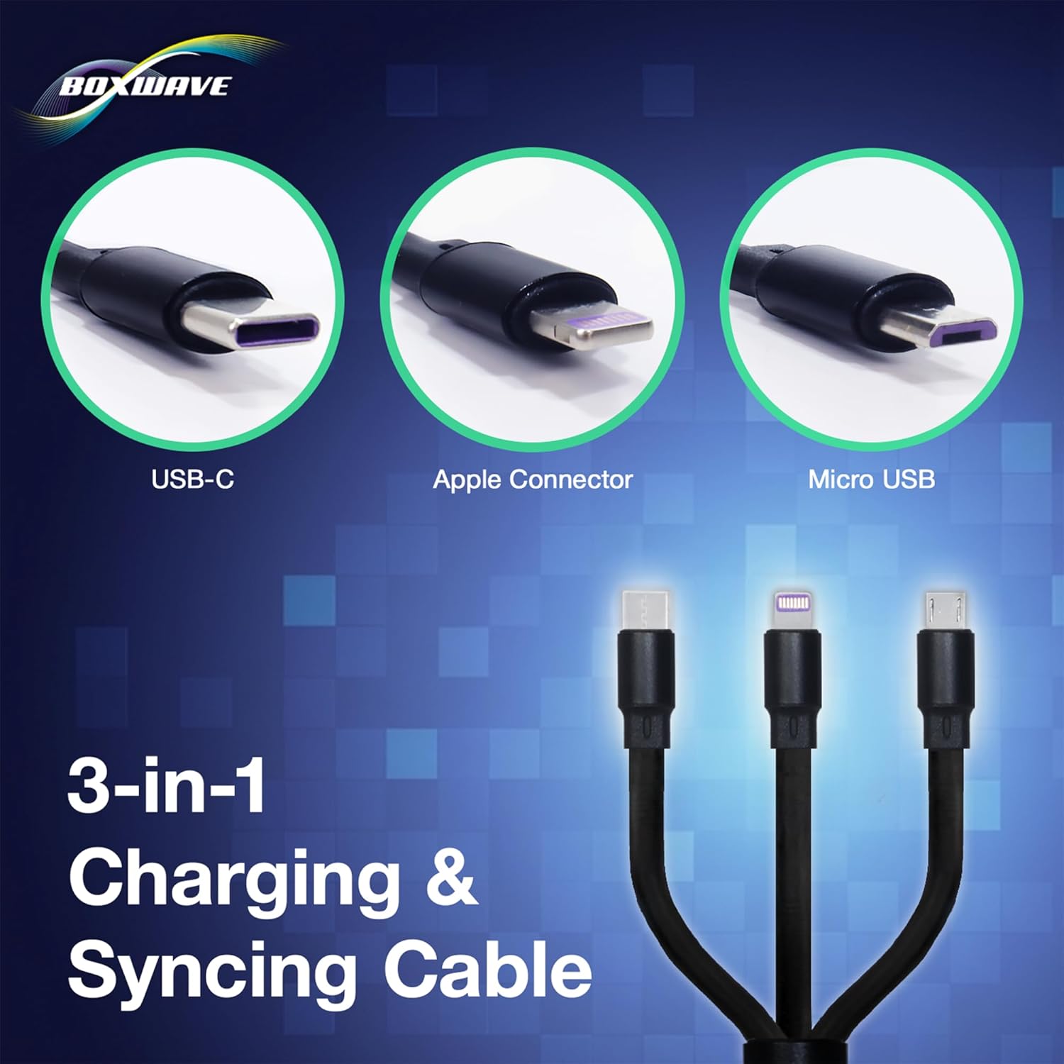 BoxWave Cable Compatible with Jumper J1 Convertible Laptop (16 in) - AllCharge PD miniSync (100W), Retractable High-Speed Charging Portable USB Cable - Jet Black - Image 4
