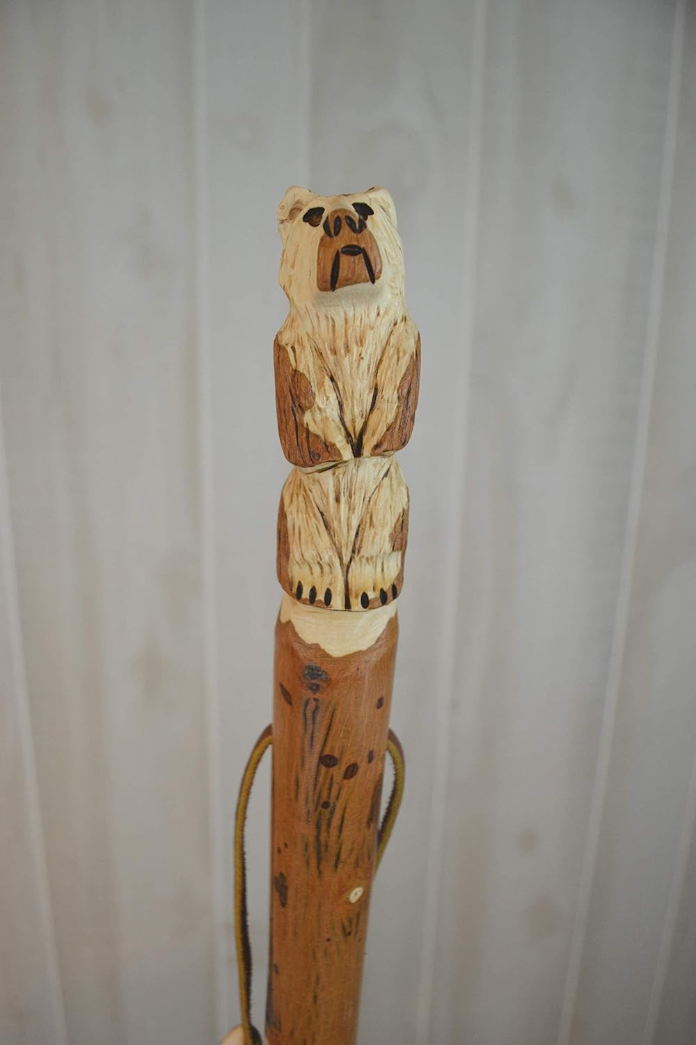 Walking Stick, Custom Height up to 60" Hand Carved Bear Hiking Staff, Handmade in USA - Image 3