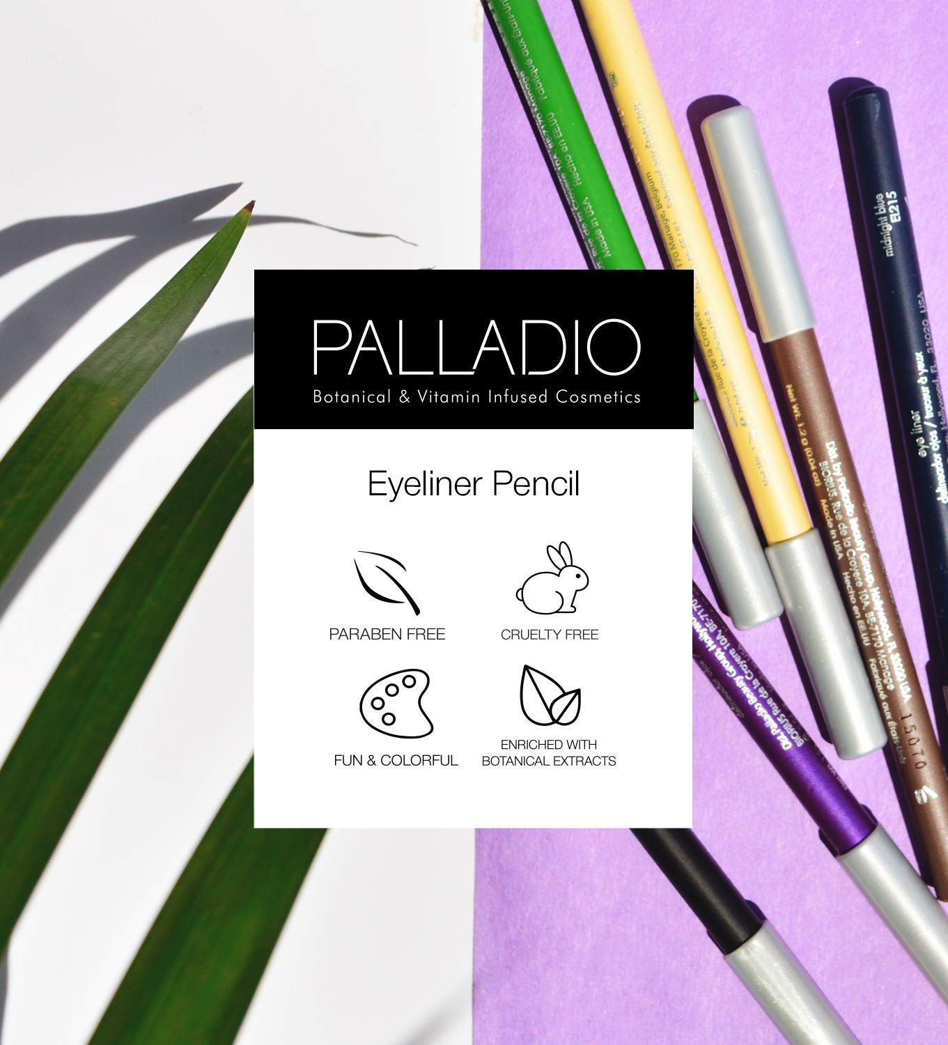 Palladio Wooden Eyeliner Pencil, Thin Pencil Shape, Easy Application, Firm yet Smooth Formula, Perfectly Outlined Eyes, Contour and Line, Long Lasting, Rich Pigment, Charcoal - Image 10