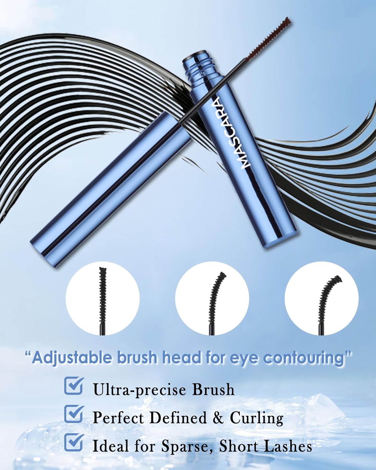 Mascara for Older Women 60 Plus, 2Pcs Black Brown Volumizing Waterproof Prime Mascara Eyelash for Mature Women with Thinning Lashes Volume and Length, Hypoallergenic No Clumps for Sensitive Eye-01+02 - Image 6