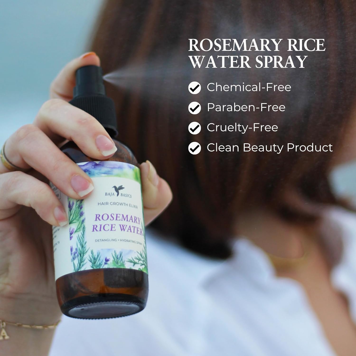 Rosemary Rice Water for Hair Growth Spray - Longsheng Rice Water Spray & Rosemary Oil for Hair - Scalp Treatment for Strengthening, Thickening & Hydrating Dry Hair for Men & Women - 4oz - Image 3