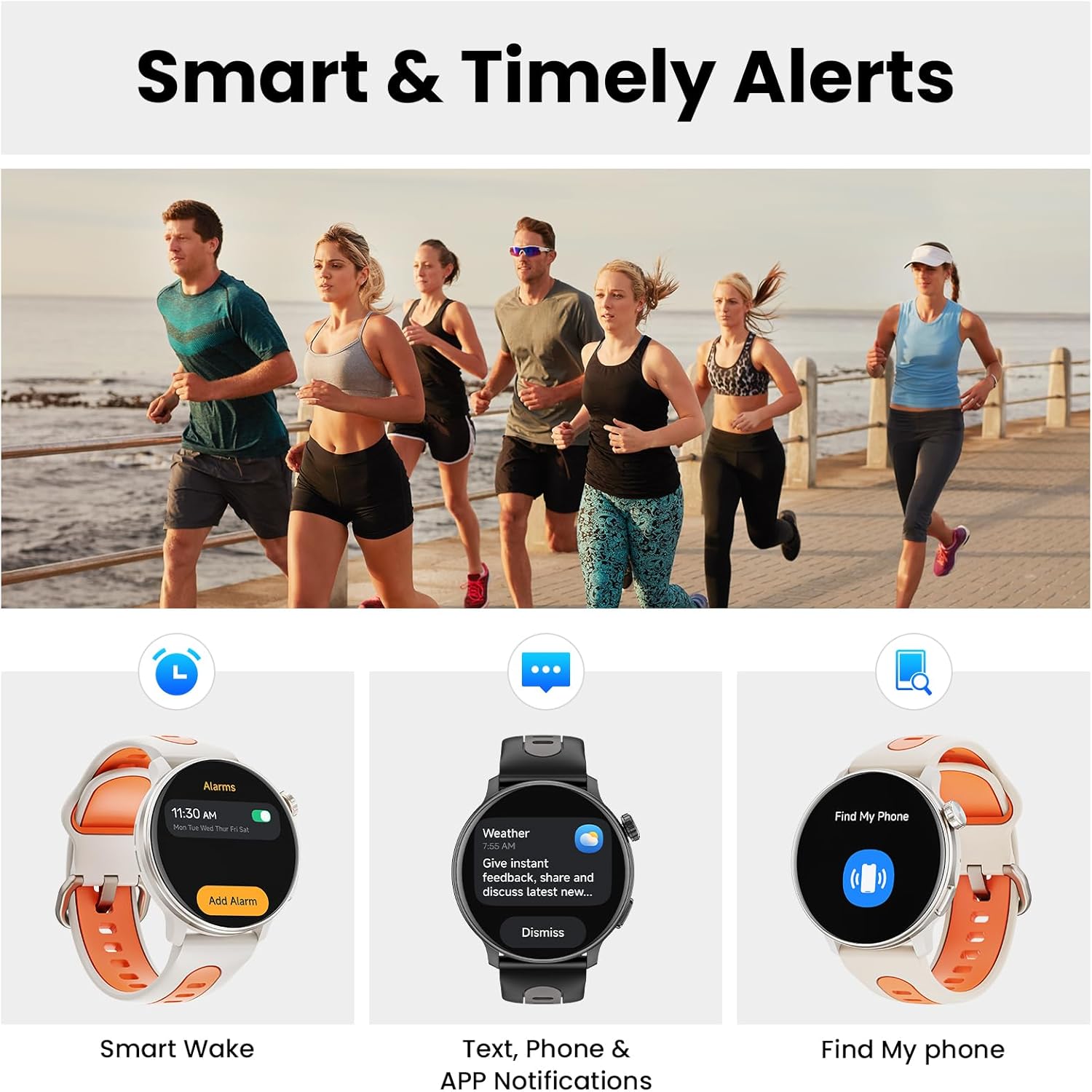Smart Watch for Men Women GPS, 1.43'' AMOLED Smartwatch with Compass/Barometer/Altimeter 100+ Sports Fitness Tracker with Health Monitor for Android iOS 3ATM Waterproof Answer/Make Call - Image 9