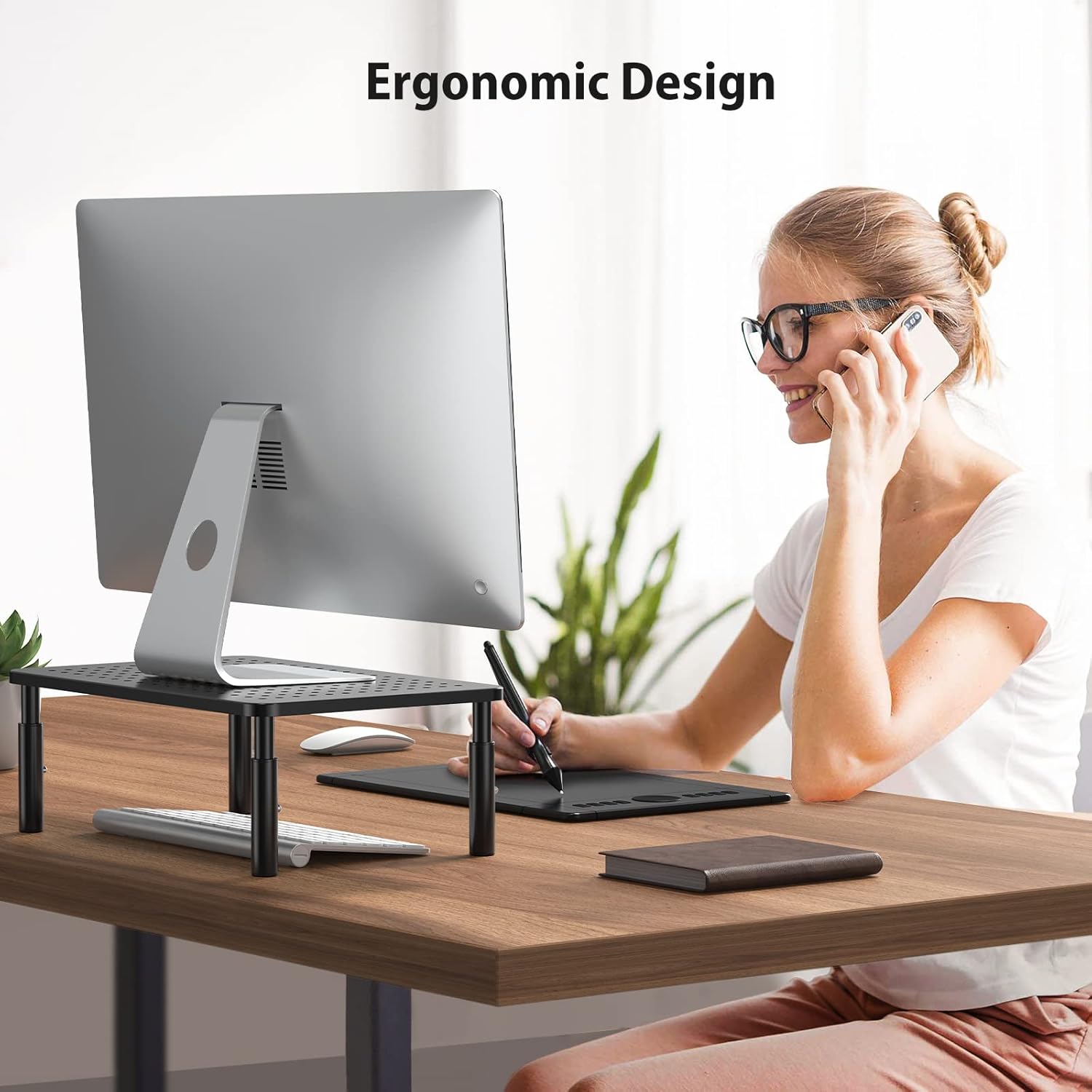 LORYERGO Monitor Stand, Monitor Riser 3 Height Adjustable, Laptop Stand Desk With Metal Vented Platform, Computer Stand for Printer, Laptop, PC Tower, Laptop Stand for Office & Home - Image 8