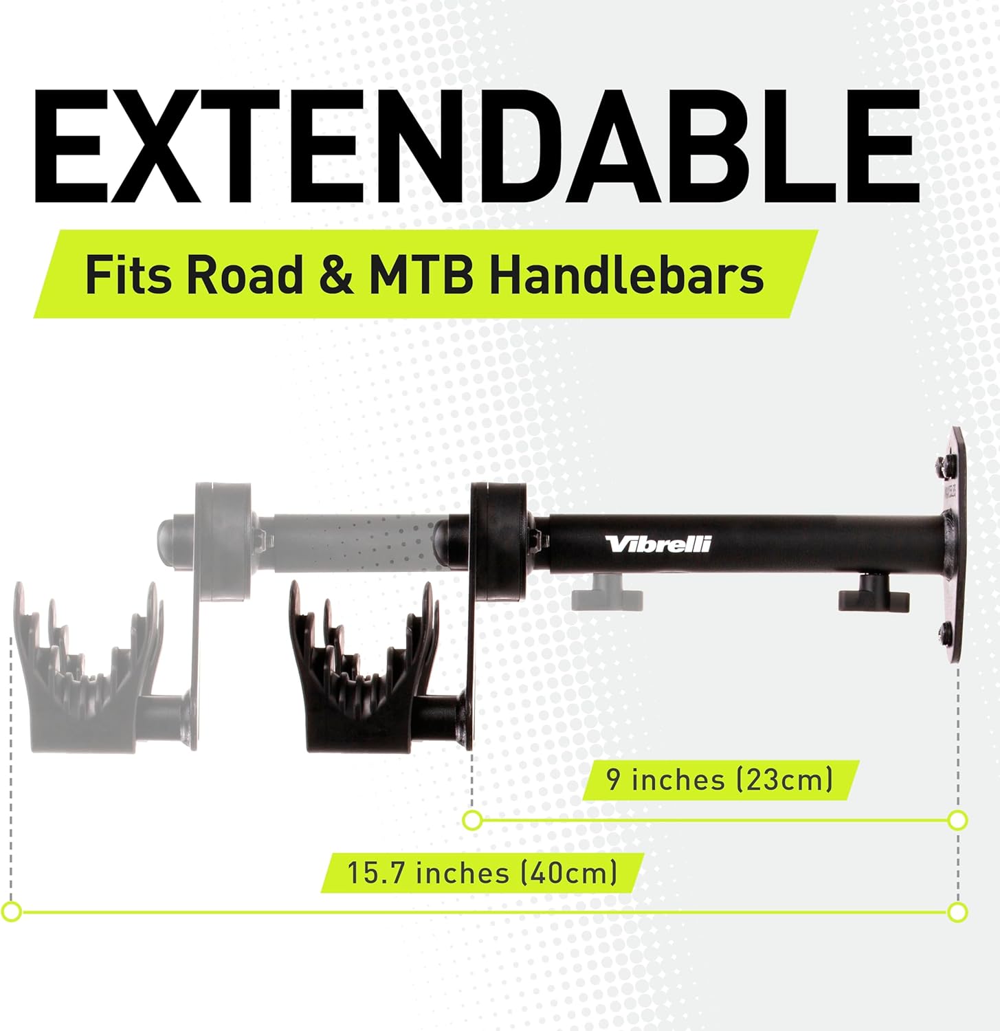 Vibrelli Bike Wall Mount - Horizontal Storage Rack for Hanging Bicycles in Garage - Adjustable Bike Hanger, Holder - Wall Bike Rack Hooks for Bicycle - Image 6