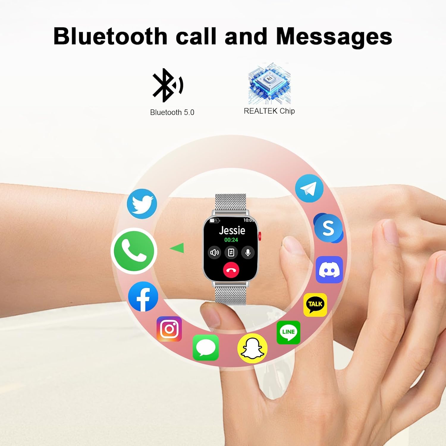 Smart Watch for Men Women, 2025 HD 1.83" Smartwatches (Answer/Make Call), IP68 Waterproof Activity Fitness Tracker, Sleep Monitoring, Pedometer, Fitness Watch for Android iOS (Silver) - Image 3