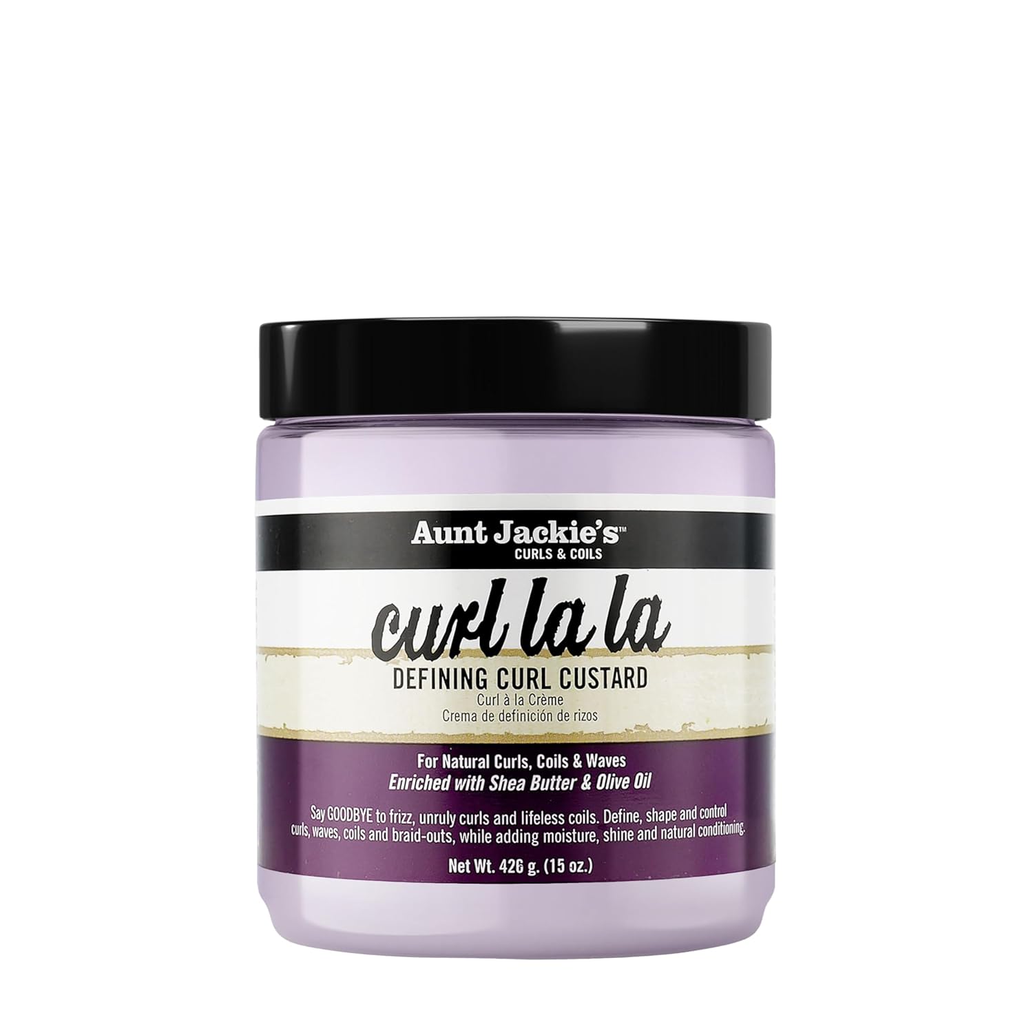 Aunt Jackie's Curl La La, Lightweight Curl Defining Custard, Enriched with Shea Butter & Olive Oil, Basic, 15 Ounce - Image 2