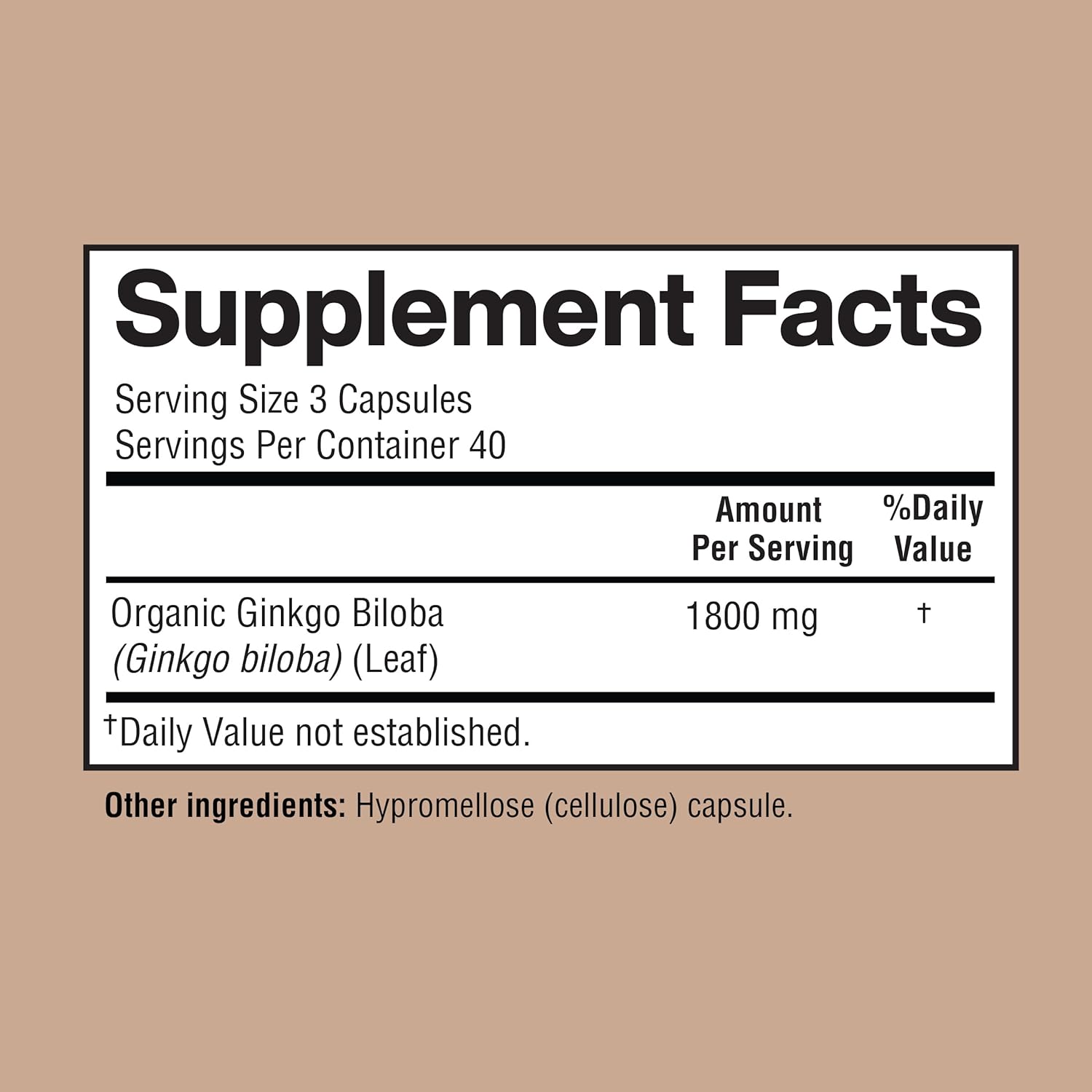 Ginkgo Biloba 1800mg, Ginkgo Biloba Organic, Memory & Brain Function Support, Improves Concentration and Cognitive Support, Clarity, 120 Veggie Caps, Non GMO, 120Caps - Image 4