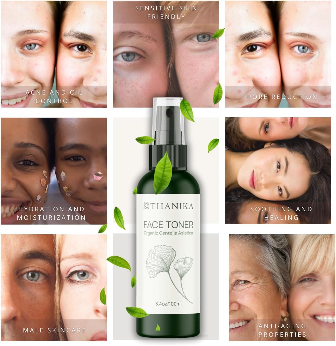 Organic Centella Asiatica Face Toner - Hydrating Toner for Face to Moisturize, Refresh, and Improve Skin Texture - Gentle Daily Facial Mist for All Skin Types - 3.4 fl oz - Image 8