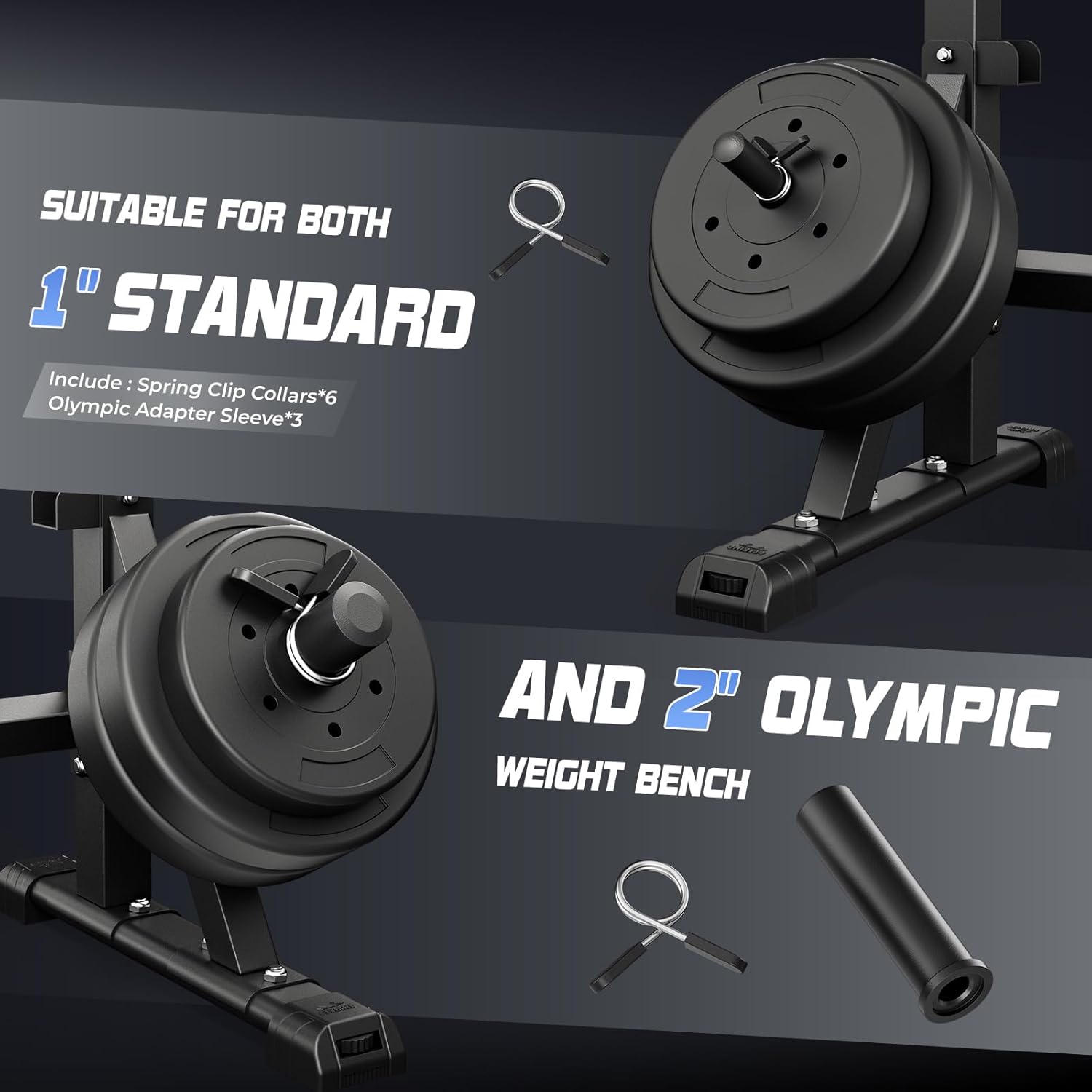 FLYBIRD Olympic Weight Bench, Adjustable Bench Press with Squat Rack, Leg Developer, Preacher Curl Pad for Home Gym, Full-Body Strength Training Equipment - Image 8