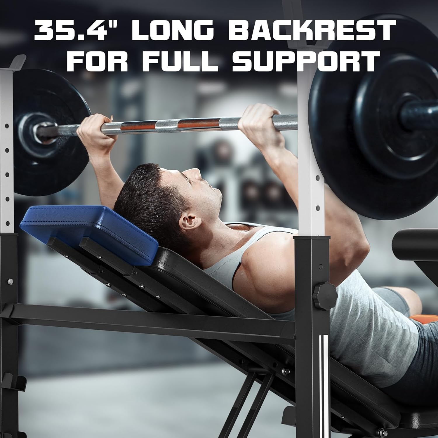 FLYBIRD Olympic Weight Bench, Adjustable Bench Press with Squat Rack, Leg Developer, Preacher Curl Pad for Home Gym, Full-Body Strength Training Equipment - Image 9