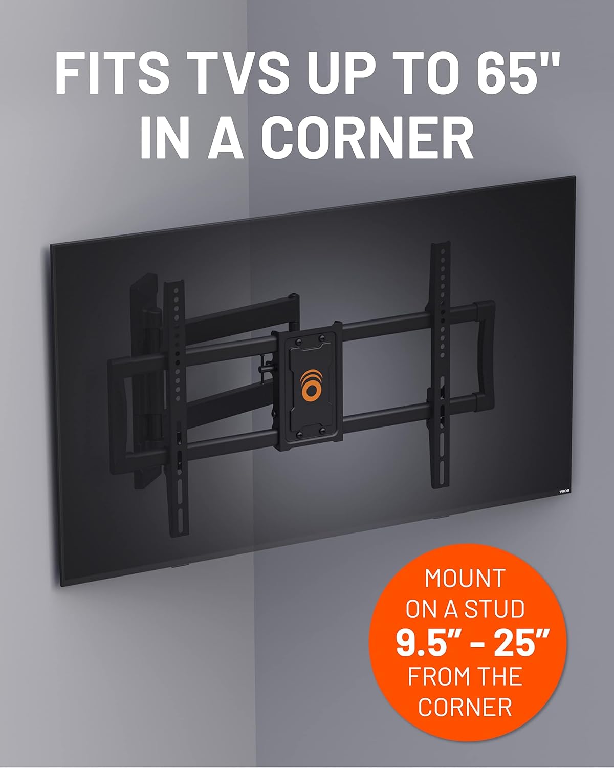 ECHOGEAR Corner TV Wall Mount for Big TVs - 24 Inches of Extension Plus Smooth Full Motion - Mount TVs Up to 65" in The Corner Or Up to 75" On A Flat Wall - Drilling Template & Cable Ties Included - Image 6