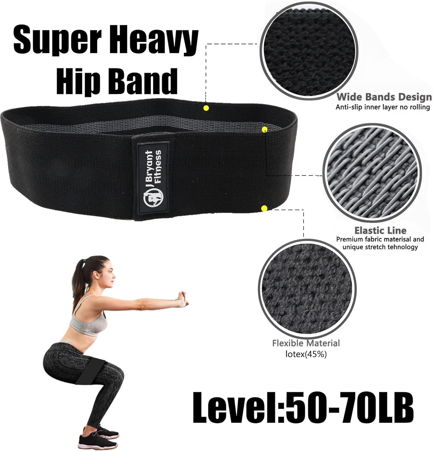 J Bryant Barbell Pad Set with 2 Ankle Straps for Cable Machines Hip Resistance Band Weight Lifting Straps Thick Cushion Hip-Thrusts Pad with Carry Bag for Squats Bench Press Workout - Image 4
