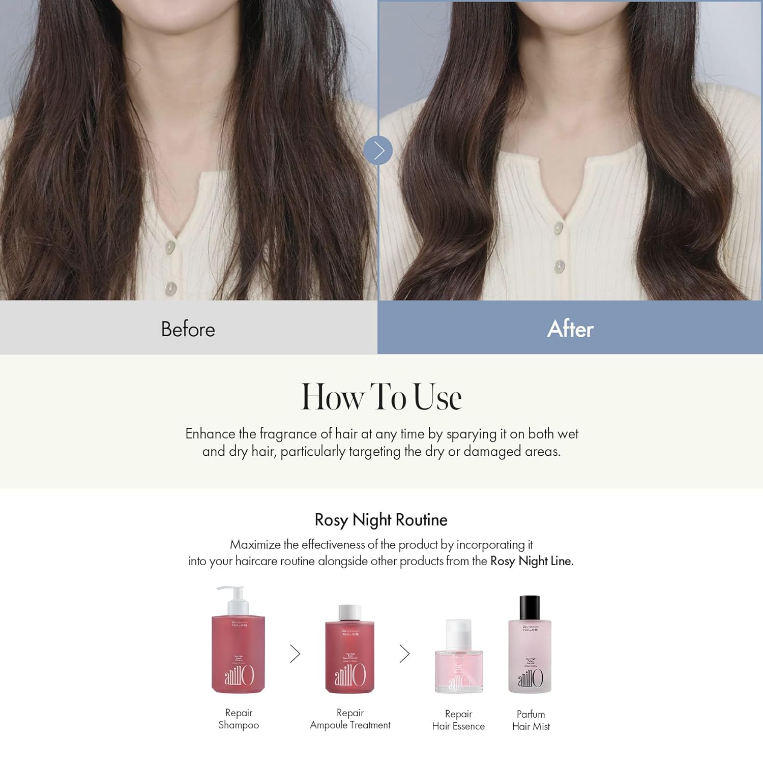 Rosy Night Vegan Hair Perfume Long-Lasting Floral Musky Scented with Damask Rose Extract, Rosehip Oil, Peptide Complex for All Hair Type, Free of Silicone & Parabens (3.38 fl. Oz) - Image 7