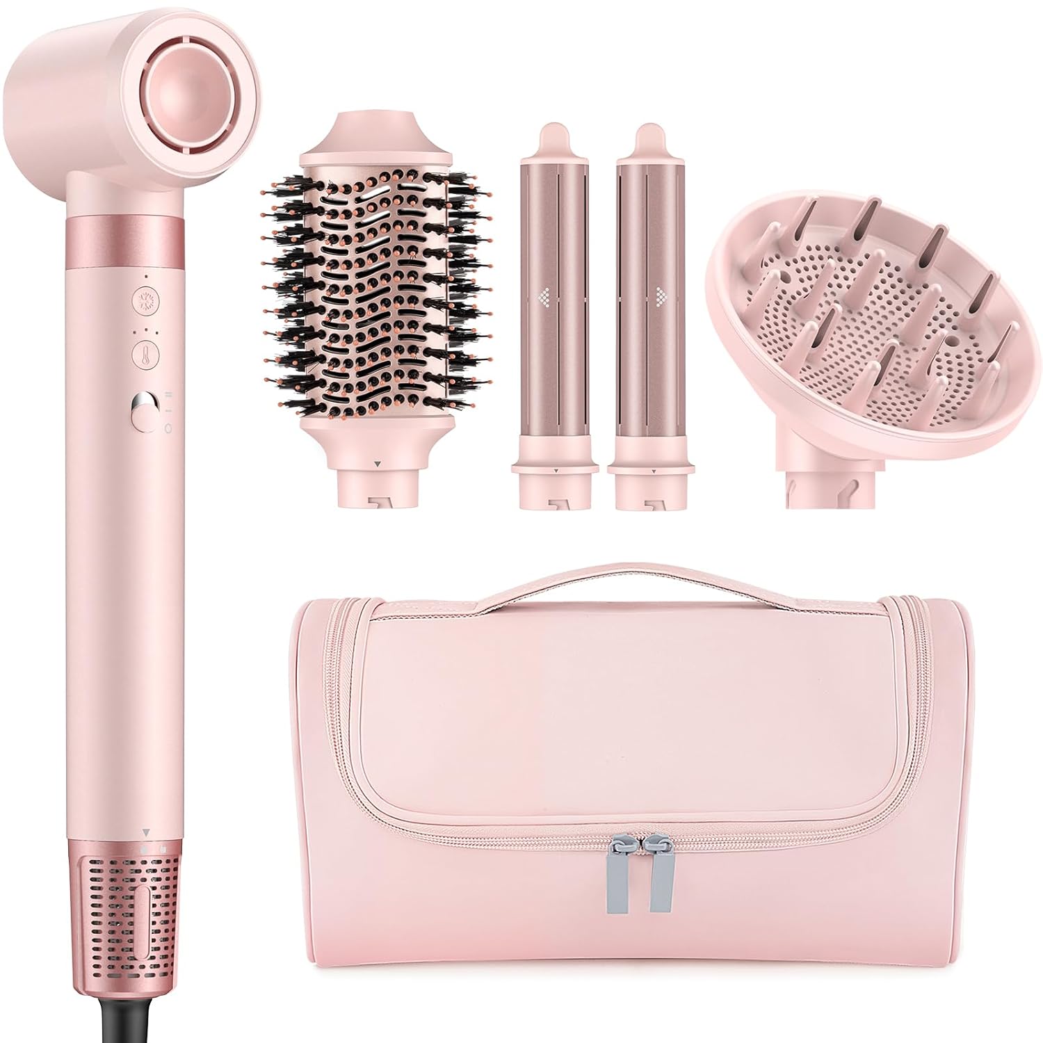 5 in 1 High-Speed Hot Air Styler - Professional Frizz-Free Hair Dryer Brush, Fast Drying Hair Dryer with Diffuser, No Heat Damage Air Styler Wrap - Curl, Volumize - Image 2