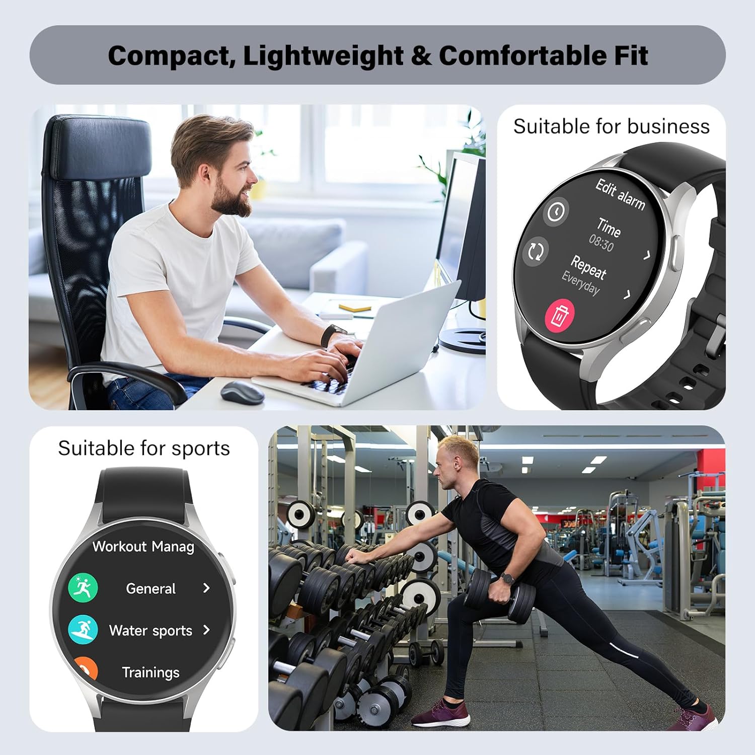 Smart Watch for Women Men, Built-in Alexa, GPS, HRV, VO2 Max, Blood Oxygen, Sleep & Stress Monitor, Compass, Altimeter, 1.32" AMOLED, Fitness & Women’s Health, iPhone Compatible - Image 8