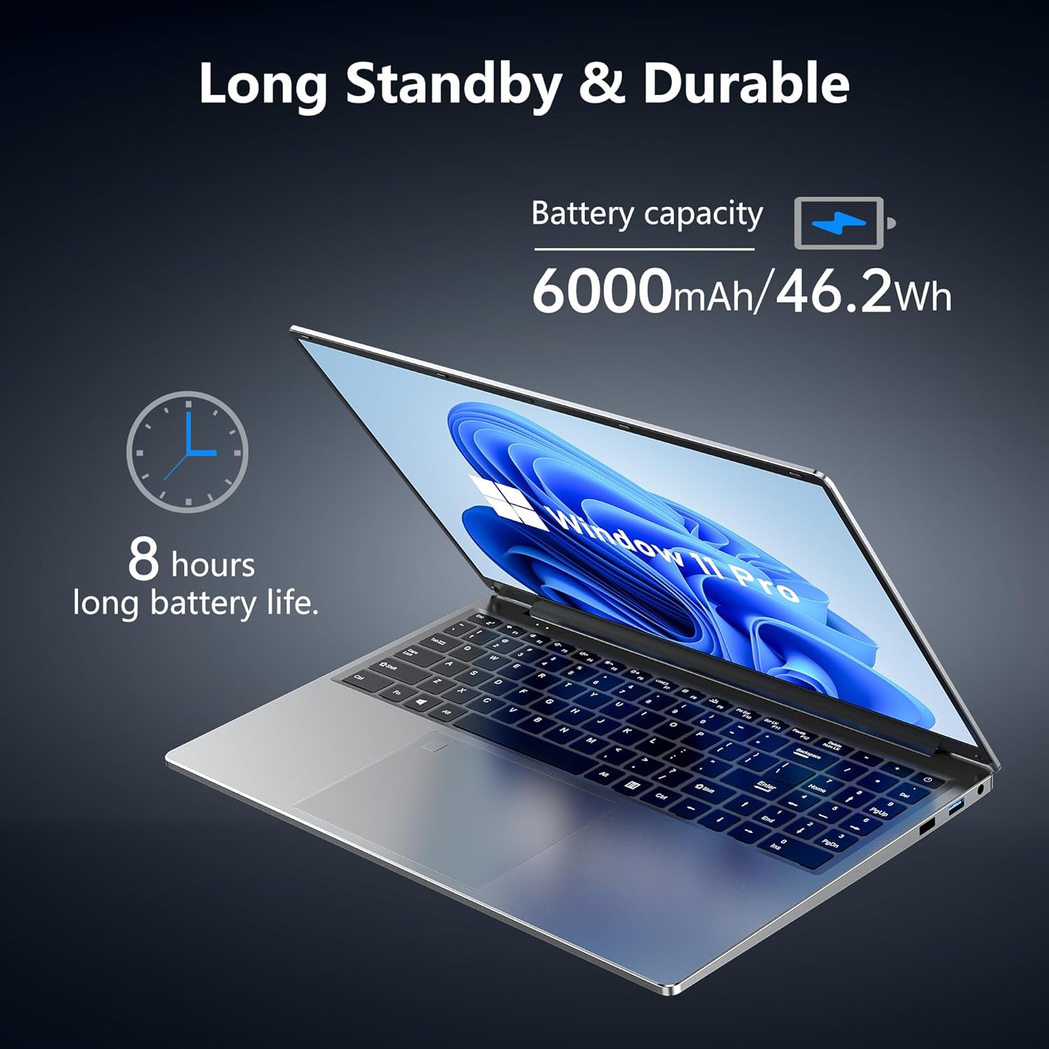 Gaming Laptop, 16 Inch FHD Display (1920 x 1200), N95 Laptop Computer (up to 3.4GHz), 16GB RAM 512GB SSD, Supports 180 Angle Opening, Bluetooth, Backlit Keyboard, Windows 11 Pro - Image 6