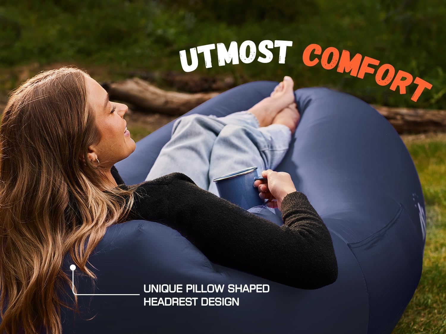 WEKAPO Inflatable Lounger Air Sofa Hammock-Portable,Water Proof& Anti-Air Leaking Design-Ideal Couch for Backyard Beach Traveling Camping Picnics & Music Festivals - Image 7