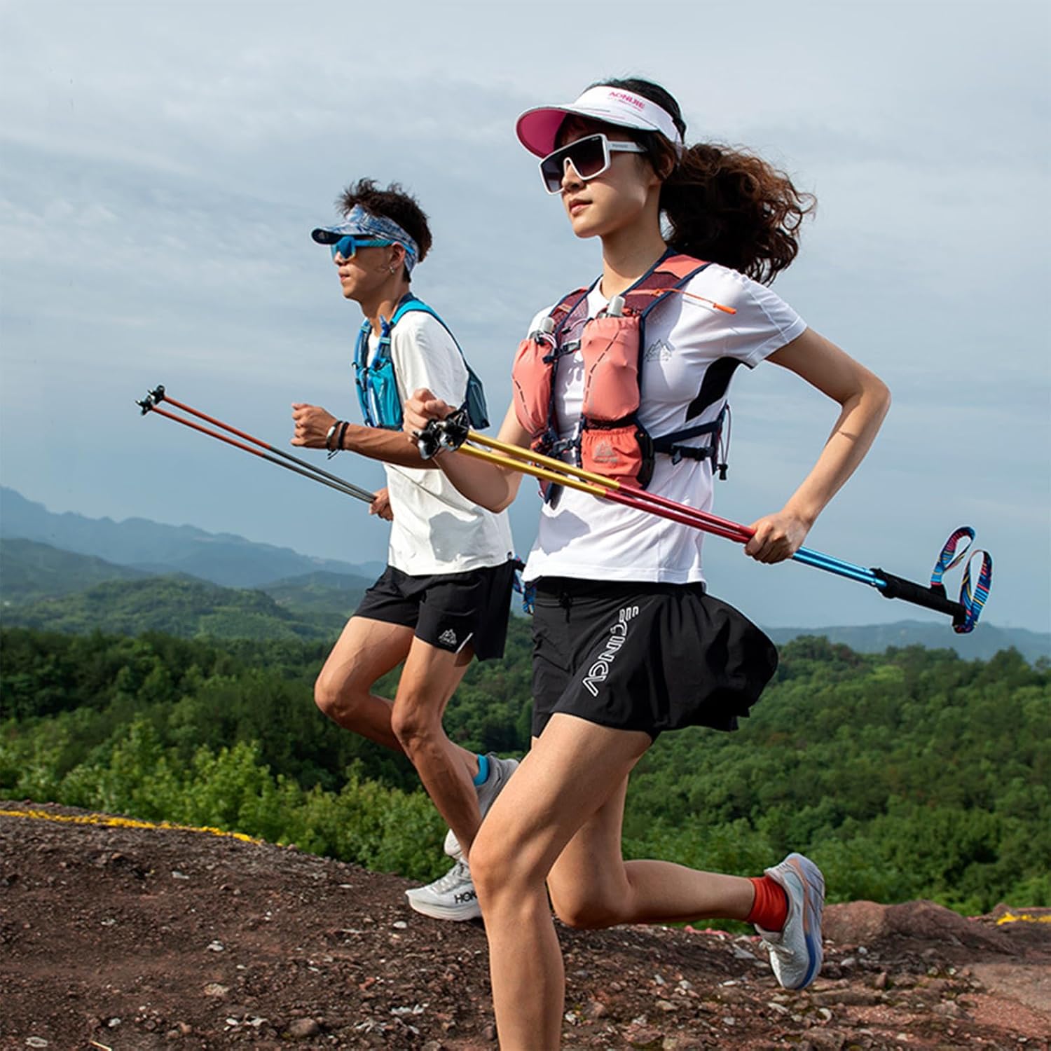 AONIJIE Trail Running Poles 2 Pcs Outdoor Trekking Poles Foldable Aluminum Alloy Sticks Quick Lock Ultralight for Camping Hiking Mountaining Marathon - Image 4