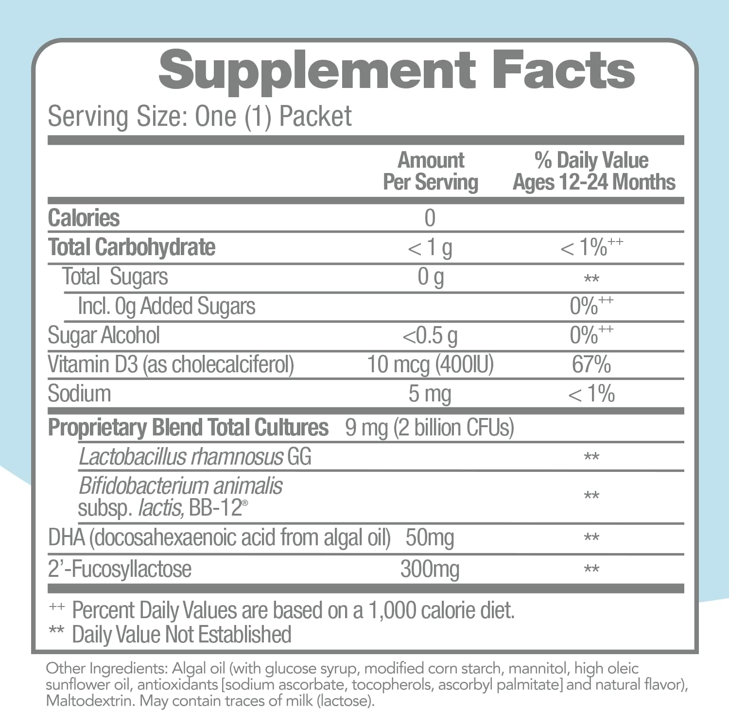 Culturelle Baby Healthy Development Probiotic, Vitamin D,HMO & DHA Packets, Helps Promote a Healthy Immune System&Digestive System* in Babies & Kids Ages 1+,Gluten Free & Non-GMO, 30 Count (Pack of 1) - Image 4