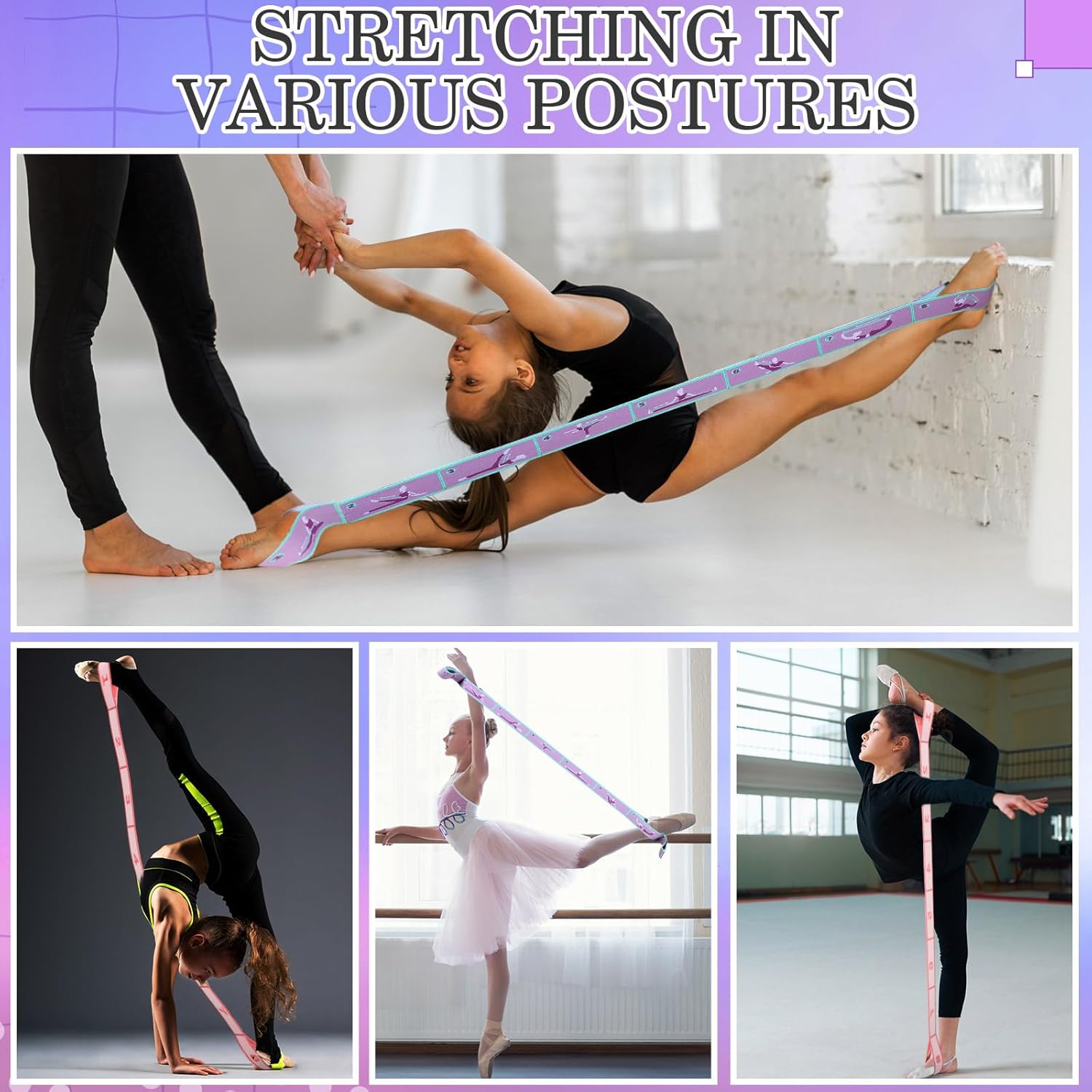 Stretch Strap for Kids Elastic Gymnastics Stretching Ballet Dance Band with 8 Loops Adjustable Exercise Training Resistance Strap for Children Stuff Pilates Latin Yoga Equipment - Image 8