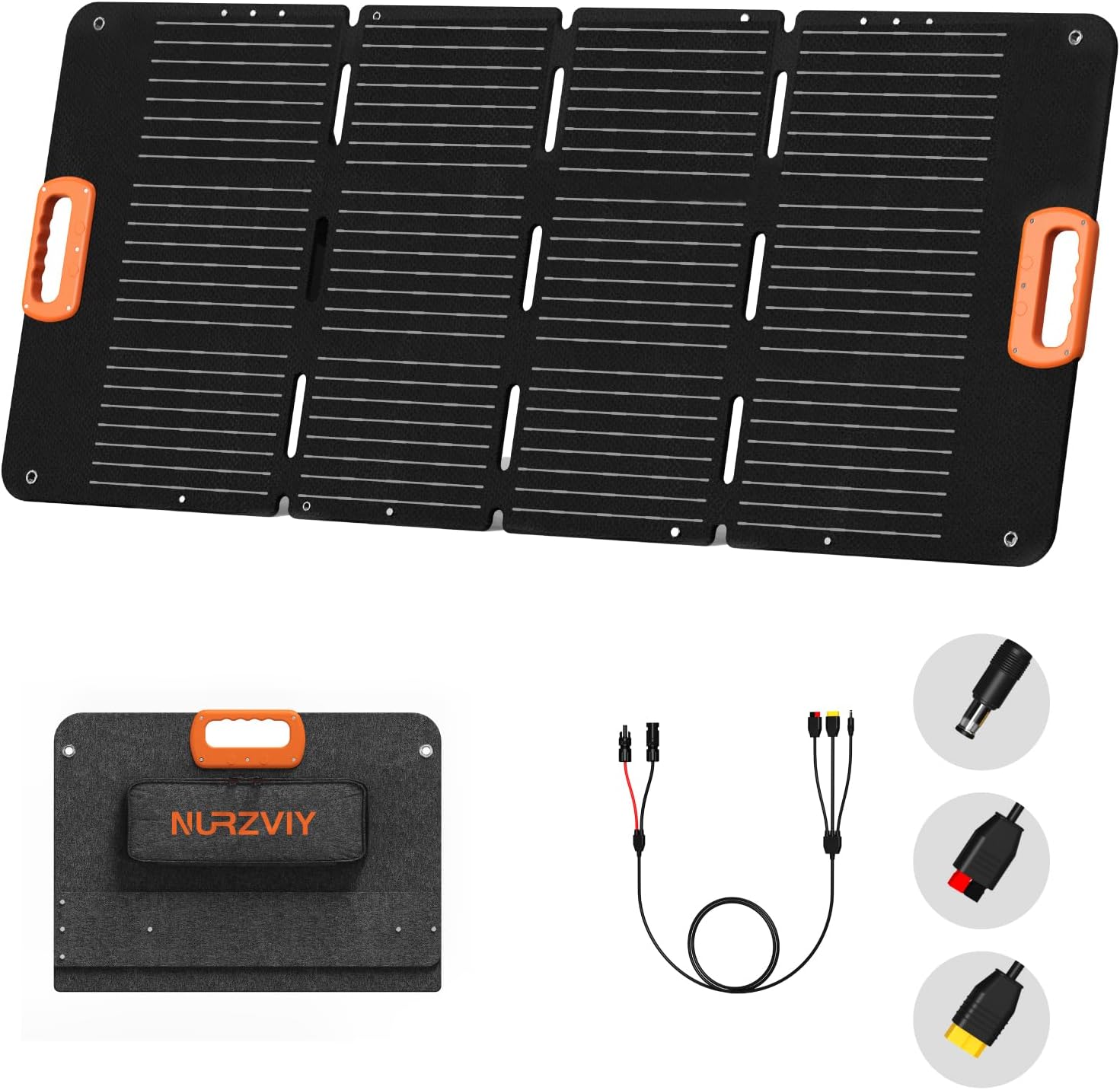 100W Portable Solar Panels, Foldable 100 Watt Solar Panel for Power Station, Folding Solar Charger with Adjustable Kickstand IP67 Waterproof & Lightweight for Camping, Outdoor, Rv - Image 2