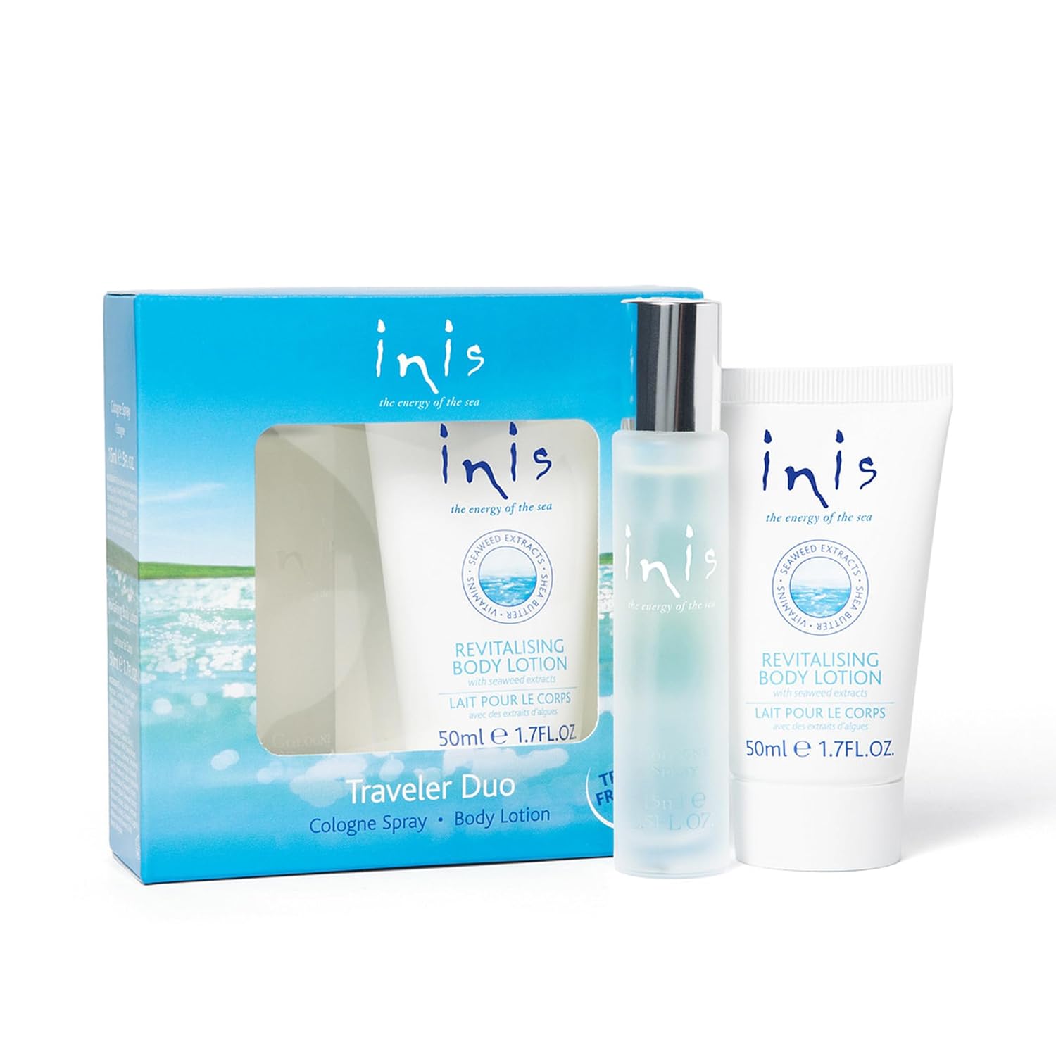 Inis the Energy of the Sea Cologne & Body Lotion Sampler Set - Travel Size Toiletries for Women and Men - Unisex Ocean Fresh Fragrance - Image 2