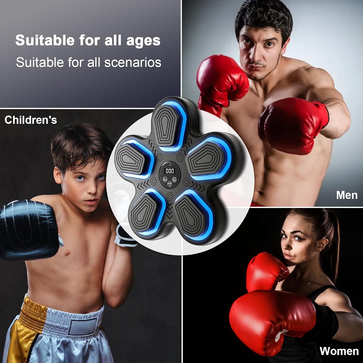 2025 Music Boxing Machine for Kids and Adults Wall Mounted Bluetooth Smart Punching Target Toys Equipment with Gloves Workout Punching Machine for Home,Office and Gym - Image 7