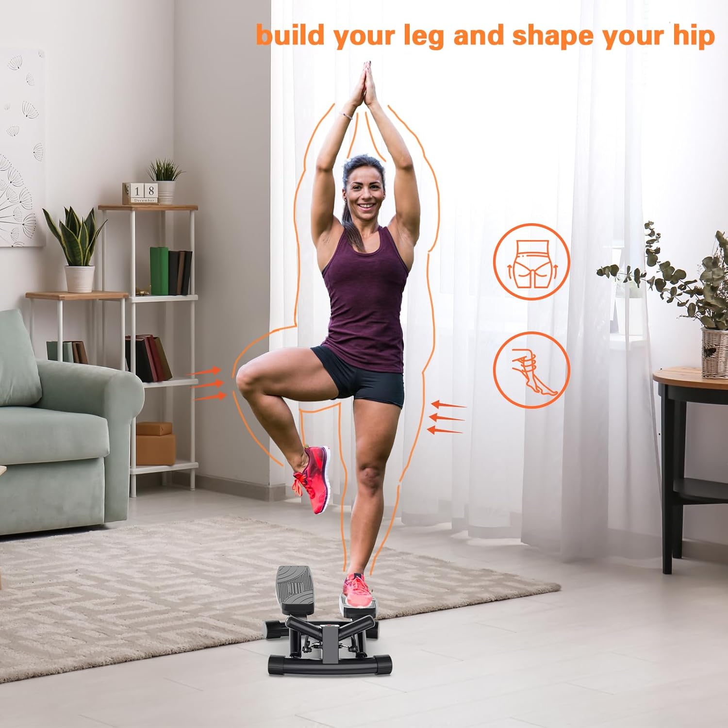 Mini Stepper Exercise Machine, Hydraulic Home Stepper Exercise Machine,300 LB Weight Black, Step Machine for Exercise at Home,2 MM Thickness Stepping Machine for Exercise at Home - Image 6
