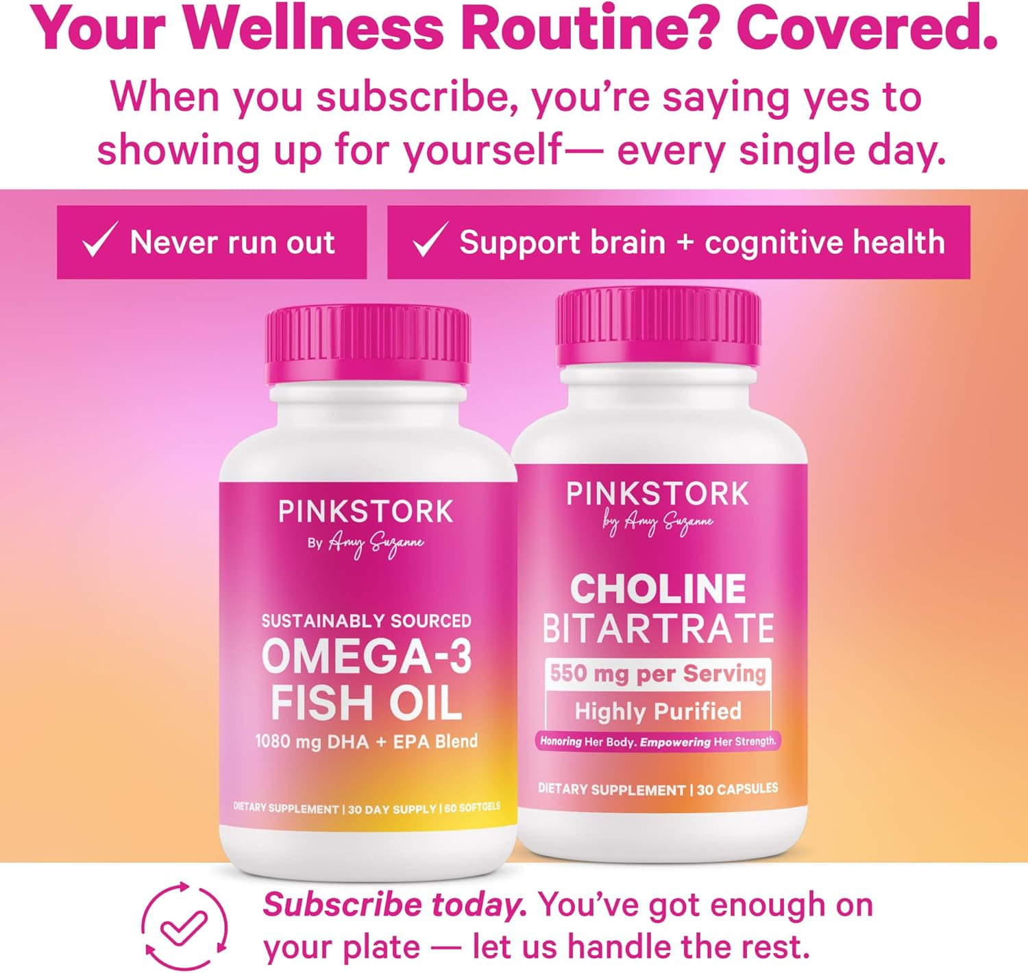 Pink Stork Choline - 550 mg Choline Bitartrate from VitaCholine for Pregnant + Postpartum Moms - Prenatal Vitamin for Fetal Cognitive Health + Breast Milk Quality - 1 Capsule Daily, 30 Count - Image 8