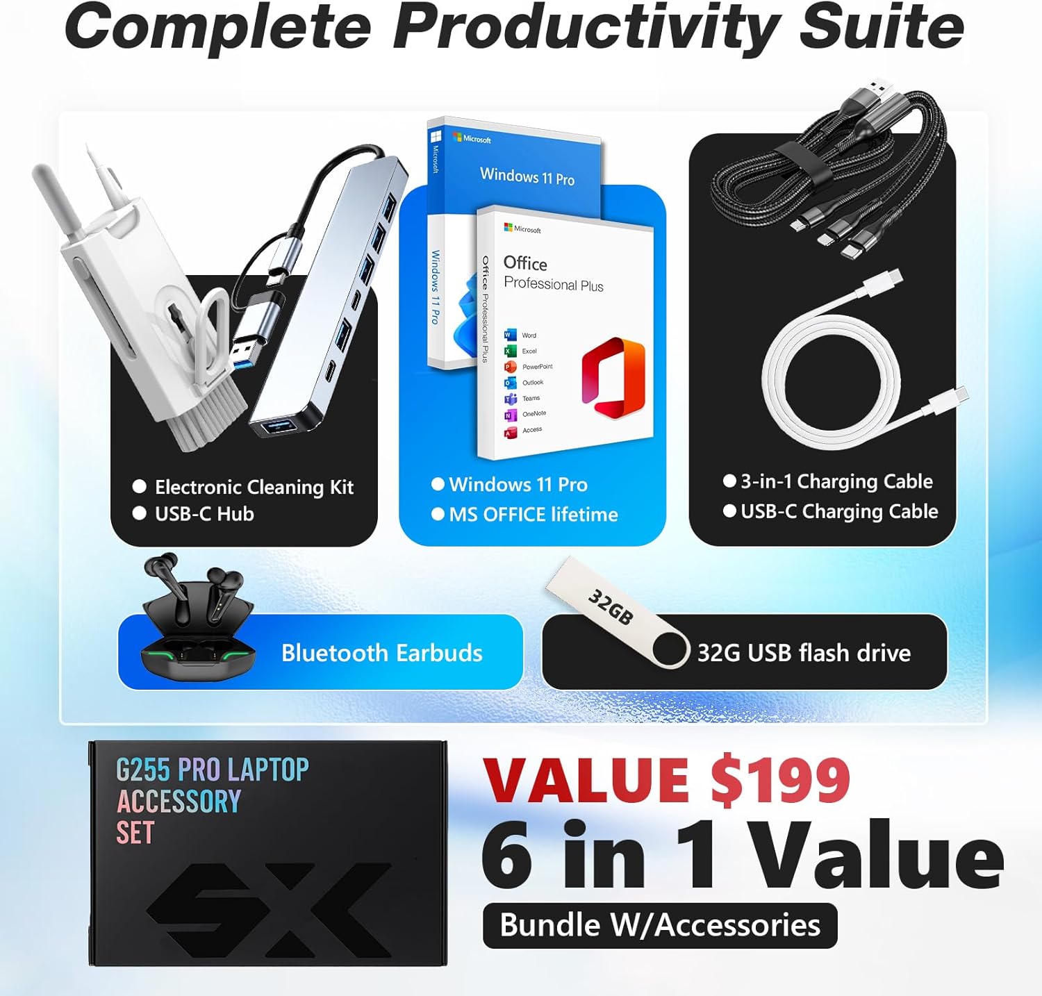 HP 15.6" Touchscreen Laptop for Business and Students, Intel Processor i3-1315U (Beats i3-1215U), Copilot Key, Anti-Glare, Office Pro- Wins 11 Pro, Wi-Fi 6, w/Accessories (64GB RAM, 2TB SSD) - Image 3