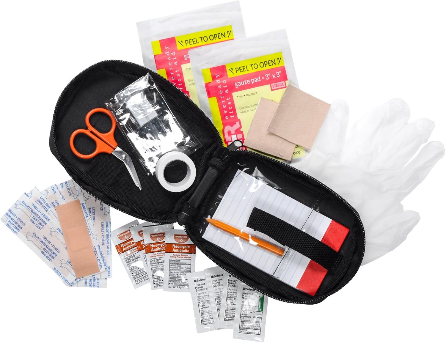 MFASCO Boy Scout Personal First Aid Kit-Compact Black Pouch Attaches to Belt or Bag, Scout-Compliant Supplies, Meets BSA Standards - Mini Emergency Kit for Travel, Hiking, Camping, Outdoor Use 6x4x2.5 - Image 2