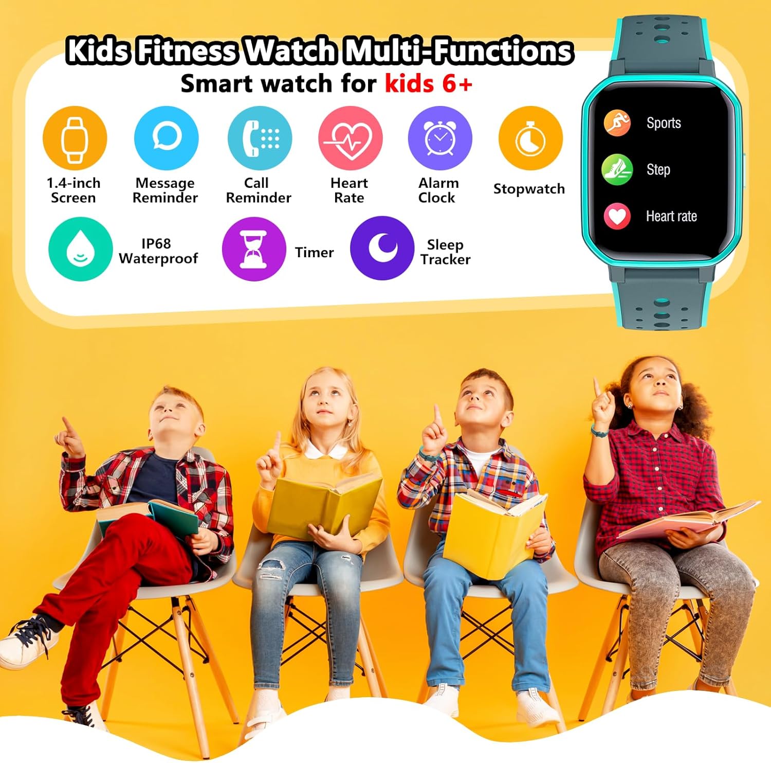 Smart Watch for Kids Teens, No Phone Needed Fitness Tracker Boy Girls Watch with 19 Sport Modes, Pedometer, Sleep Monitor, Kids Watch Birthday Gifts Toy Gift for Girls Boys 6-16 (Green) - Image 3