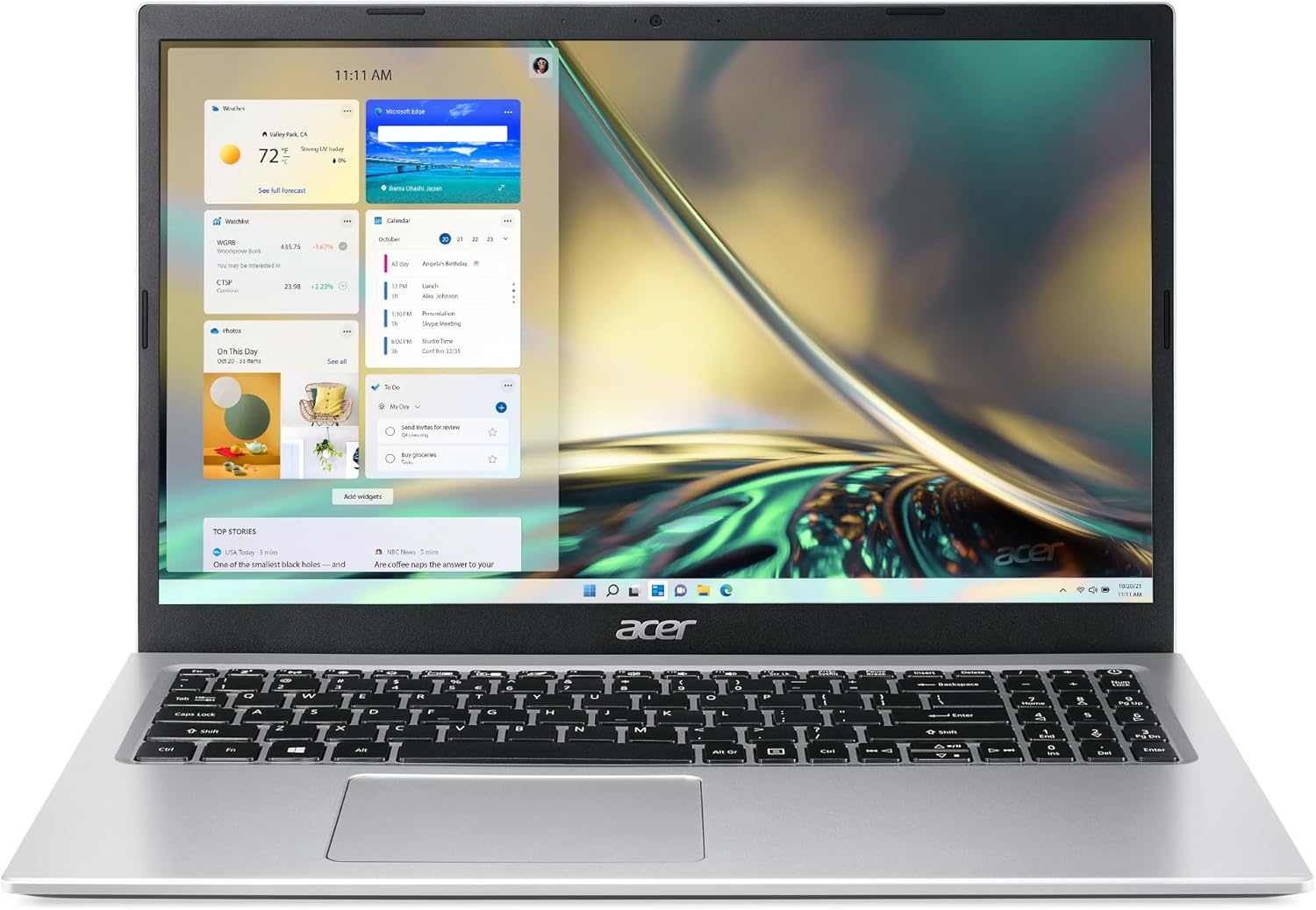 Acer Aspire 3 A315-58-74KE Slim Laptop | 15.6" Full HD Display | Intel Core i7-1165G7 Processor | Intel Iris Xe Graphics | 8GB DDR4 | 512GB PCIe Gen4 SSD | Wi-Fi 6 | Windows 11 Home | Pure Silver - Image 2