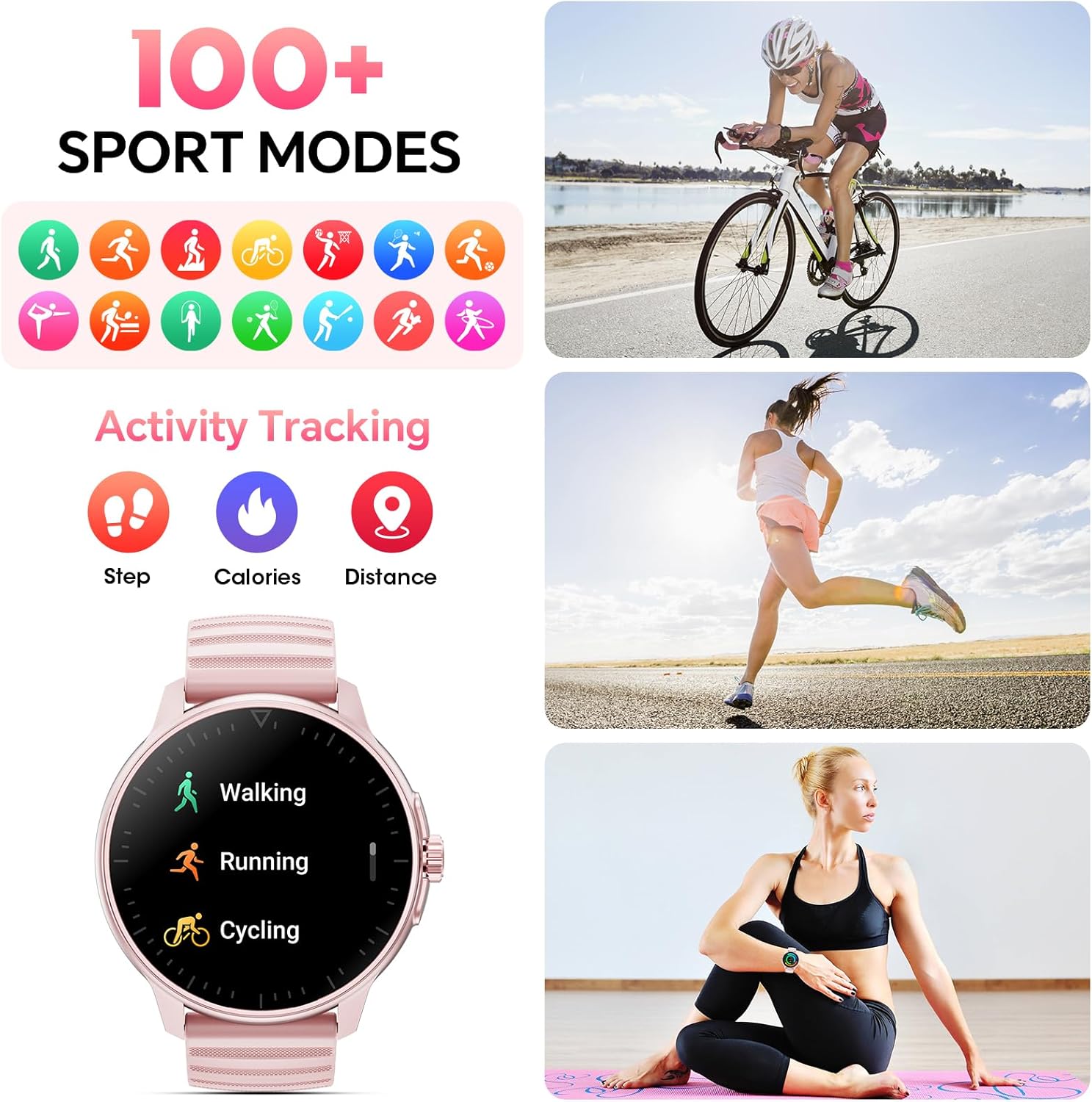 Smart Watch for Men Women Answer/Make Calls, 1.39''Touch Screen Fitness Tracker with 110+Sports Modes,Voice Assistant Fitness Watch,IP67 Waterproof Smartwatch for Android iOS - Image 6